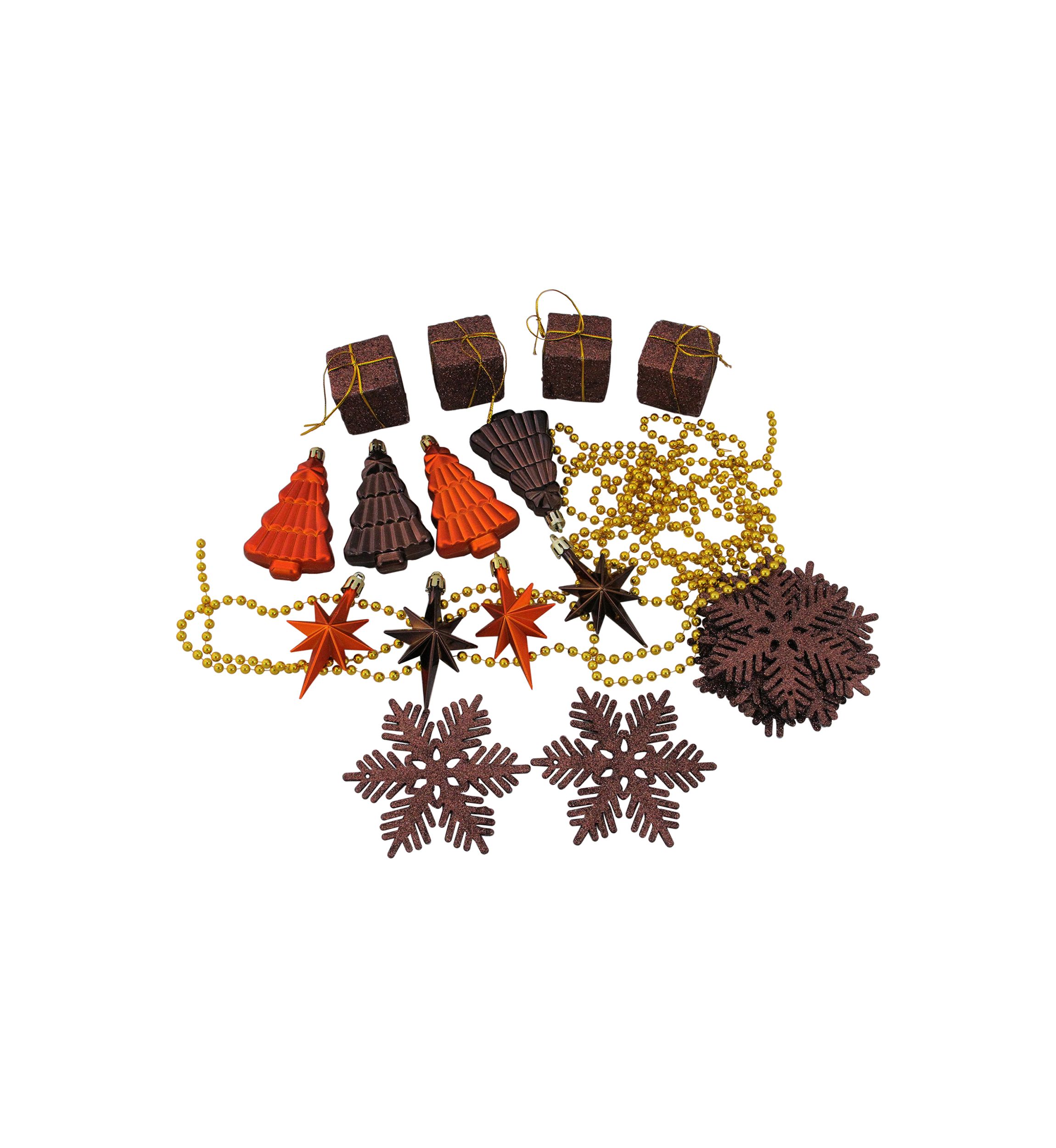 125ct Chocolate Brown and Burnt Orange Shatterproof 4-Finish Christmas Ornaments 5.5Inch (140mm)