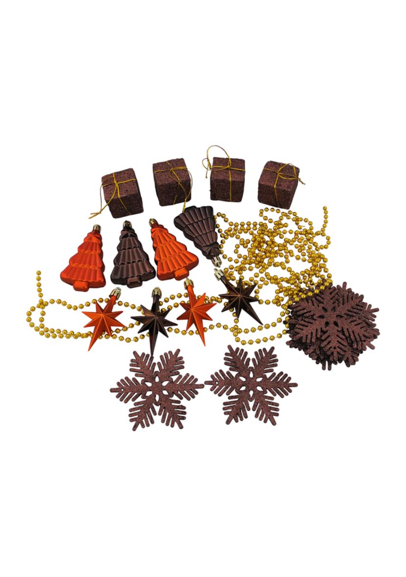 125ct Chocolate Brown and Burnt Orange Shatterproof 4-Finish Christmas Ornaments 5.5Inch (140mm)