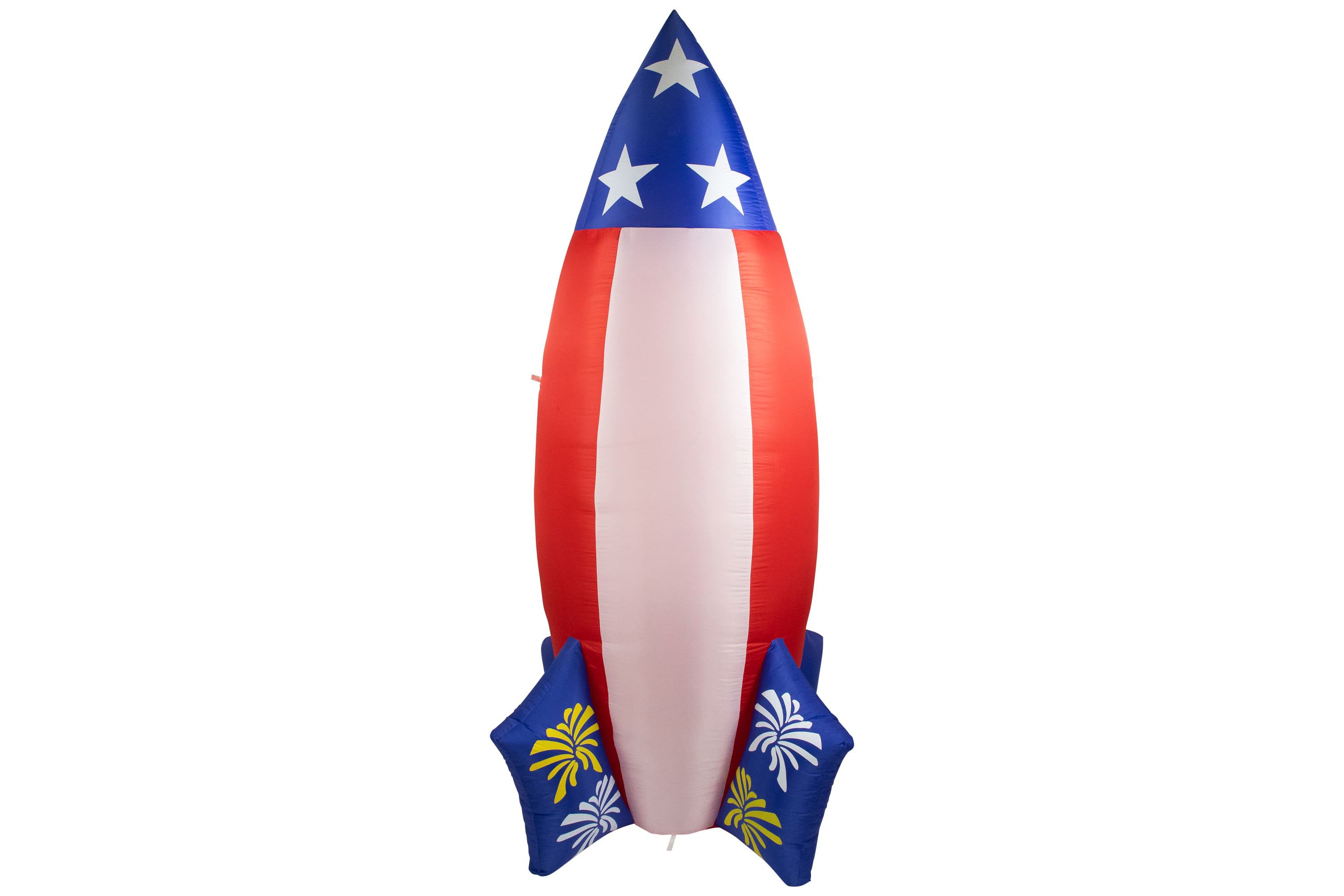 LED Lighted Inflatable Americana Rocket Outdoor Decoration - 8 - Clear Lights