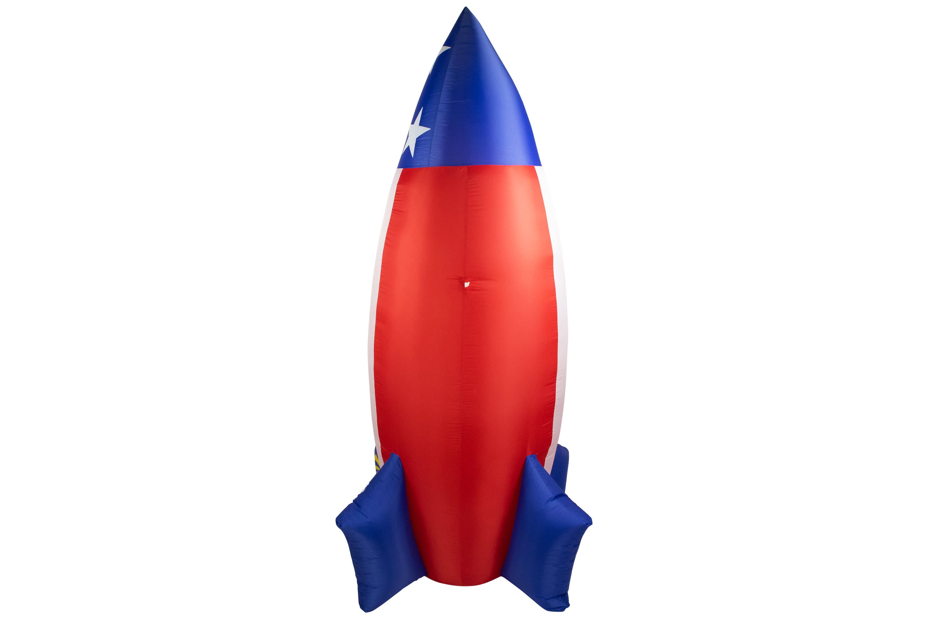 LED Lighted Inflatable Americana Rocket Outdoor Decoration - 8 - Clear Lights