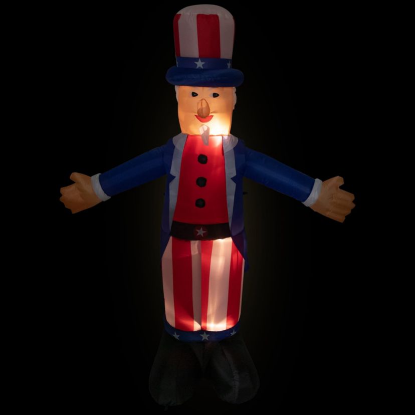 Lighted Inflatable Uncle Sam Patriotic Outdoor Decoration - 6
