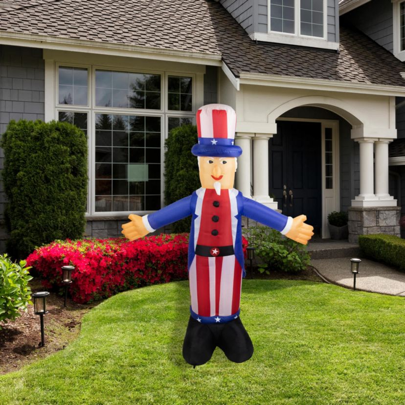 Lighted Inflatable Uncle Sam Patriotic Outdoor Decoration - 6