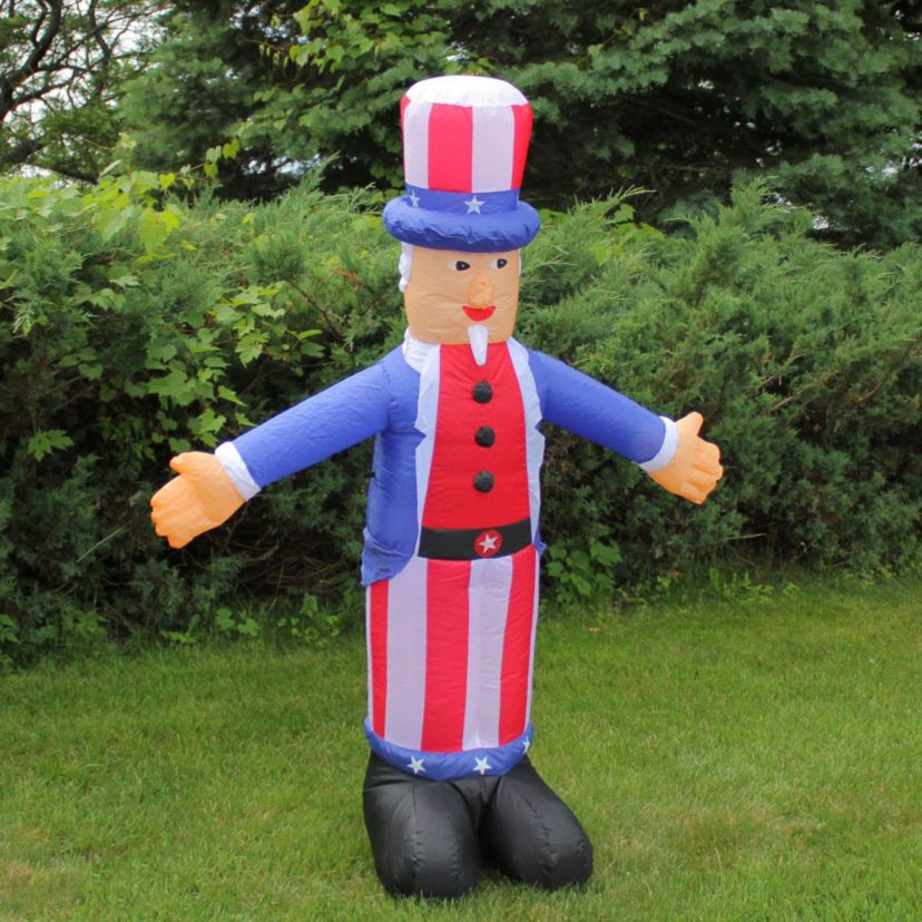 Lighted Inflatable Uncle Sam Patriotic Outdoor Decoration - 6
