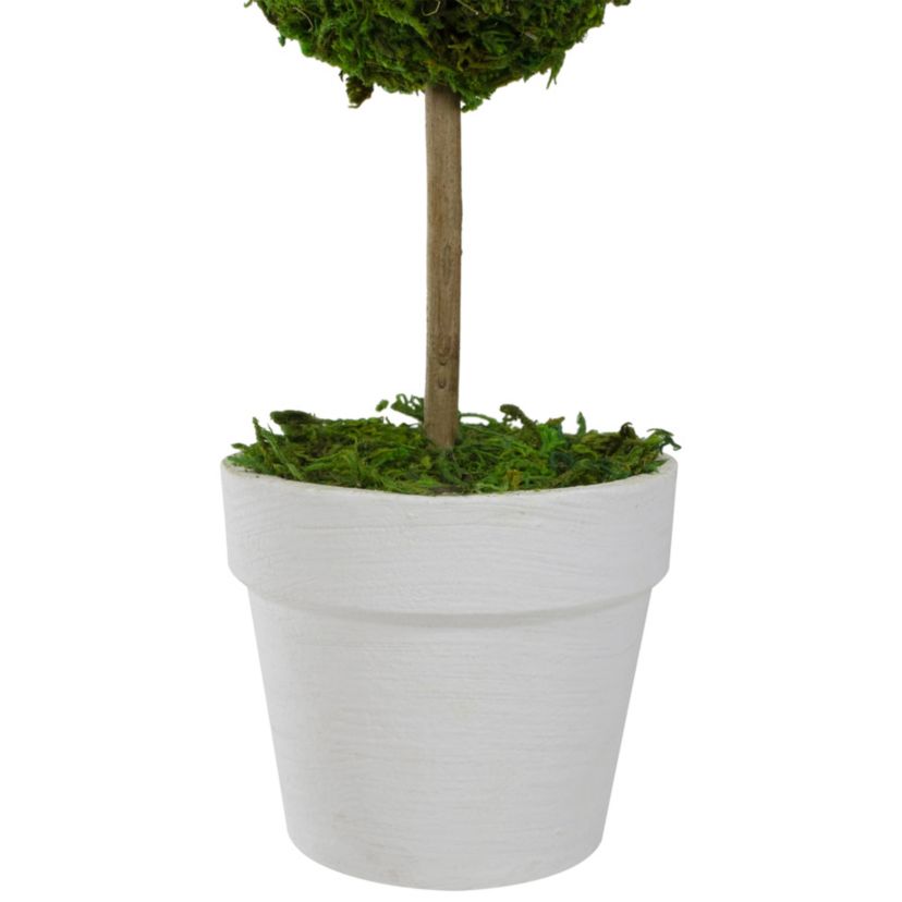 14" Green Reindeer Moss Ball Potted Artificial Spring Topiary Tree