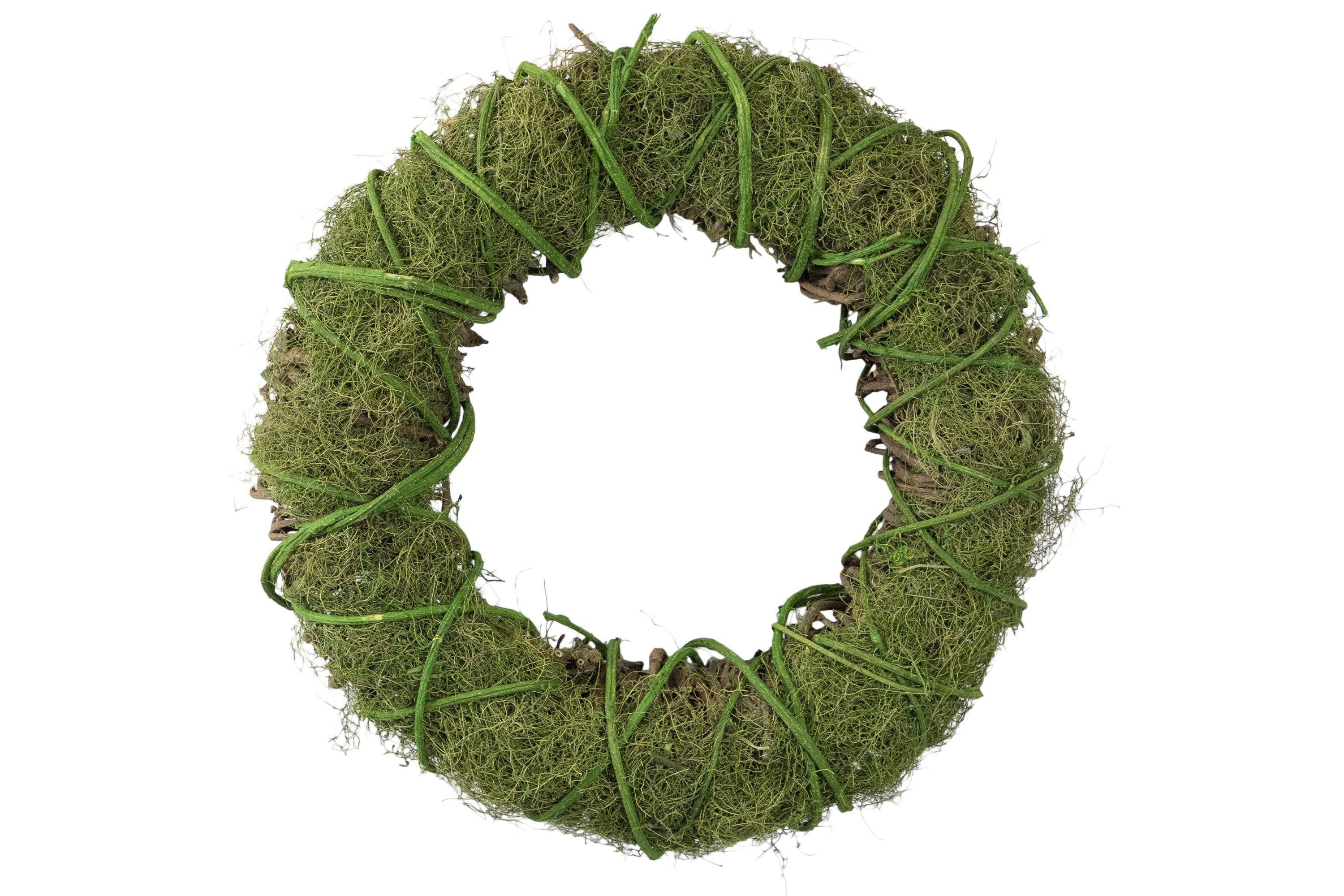 15" Moss and Vine Artificial Spring Twig Wreath - Unlit
