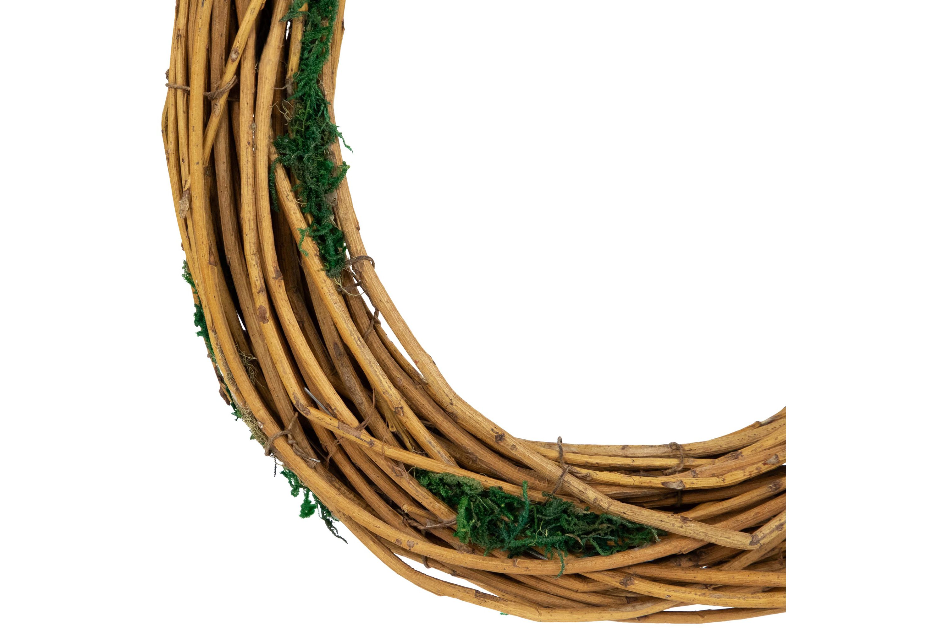 Grapevine  Twig and Moss Egg-Shaped Artificial Spring Wreath  11-Inch