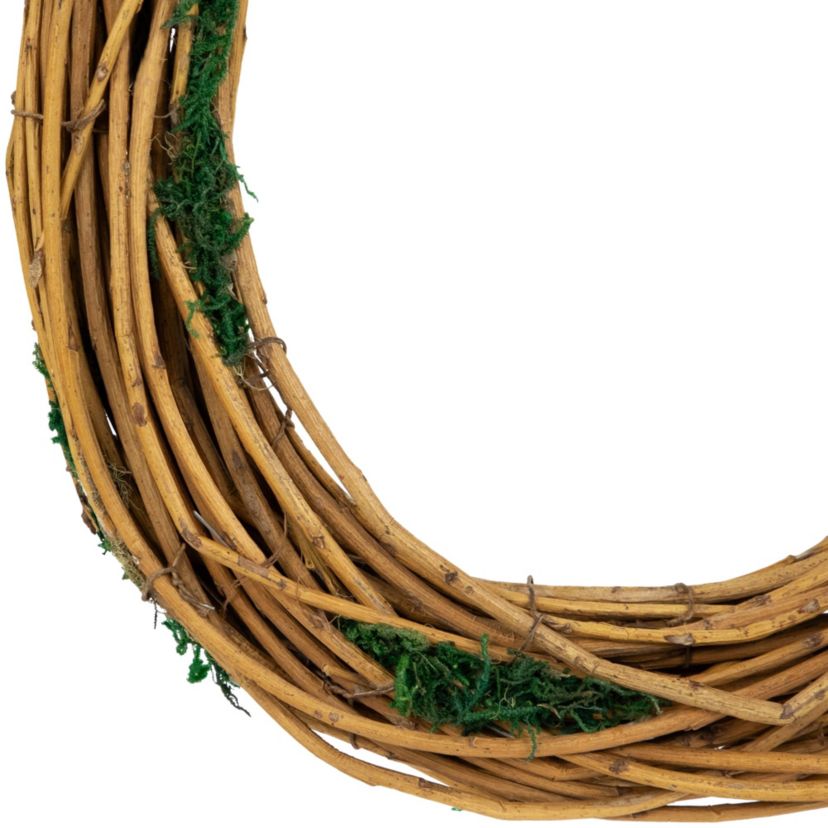 Grapevine  Twig and Moss Egg-Shaped Artificial Spring Wreath  11-Inch
