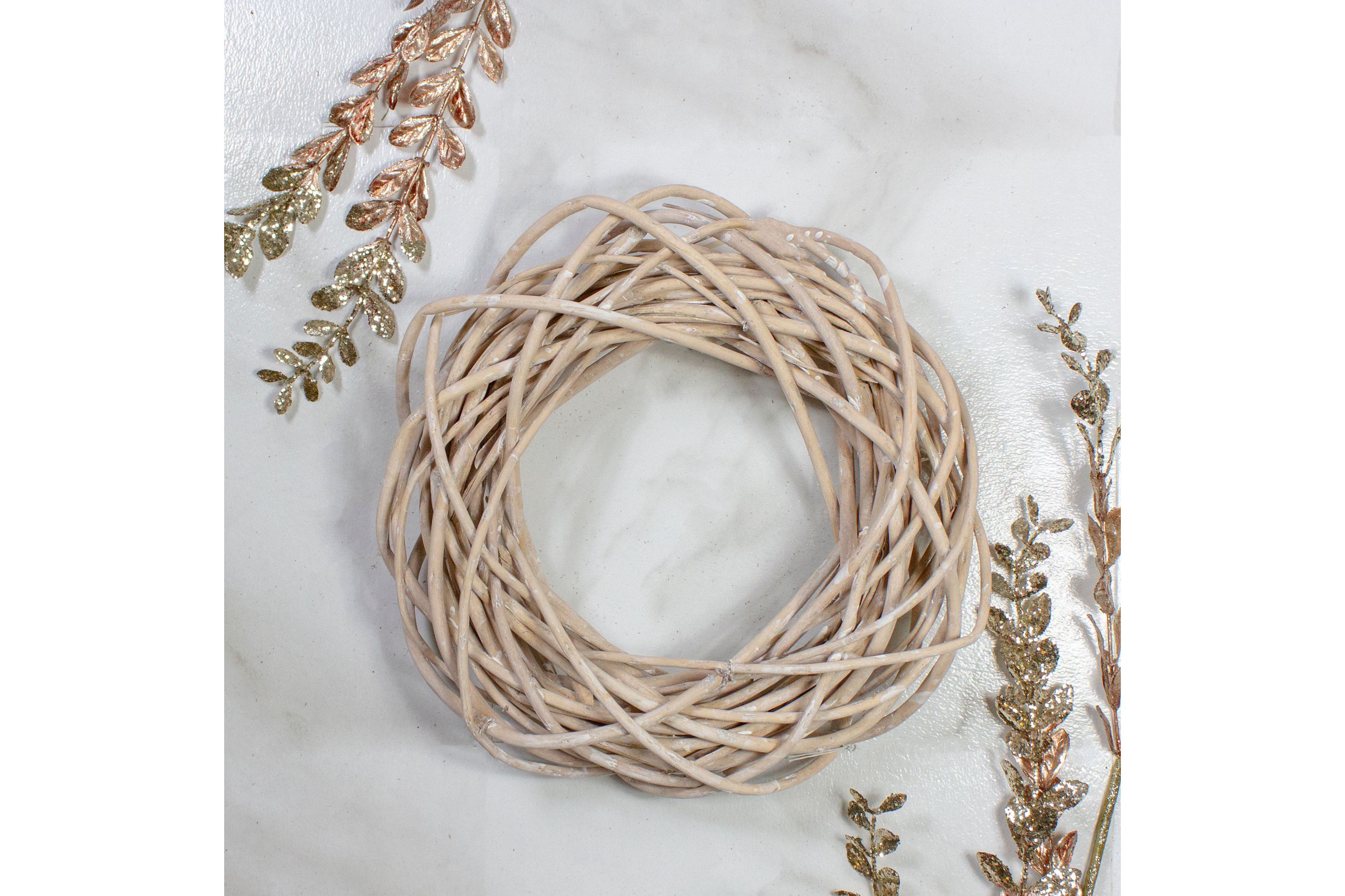 Natural Weeping Willow Spring Twig Wreath  12-Inch  Unlit