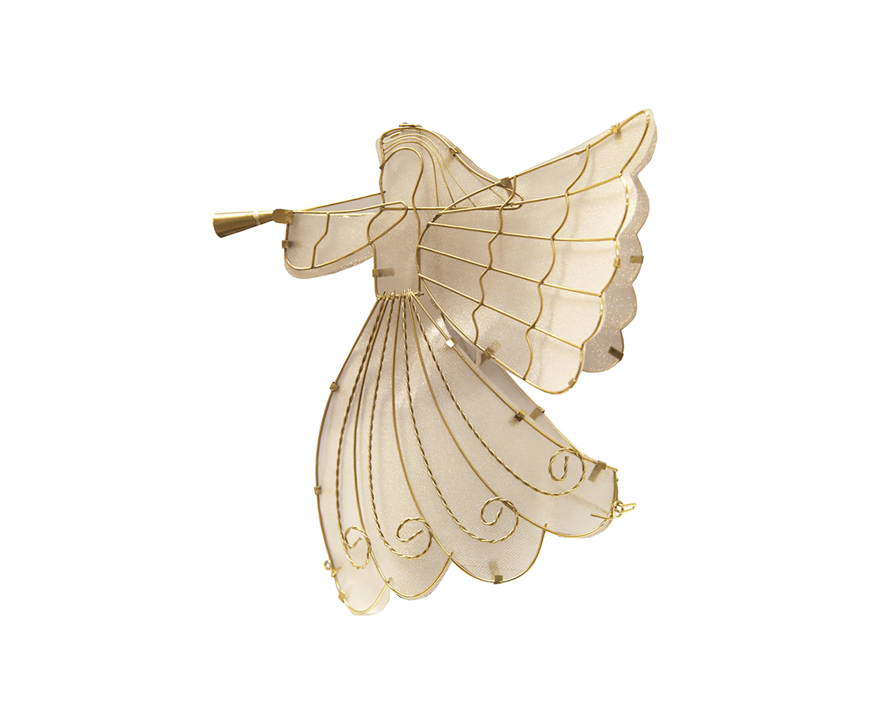 11Inch LED Lighted Gold Shimmer Angel Christmas Tree Topper - Warm Clear Lights