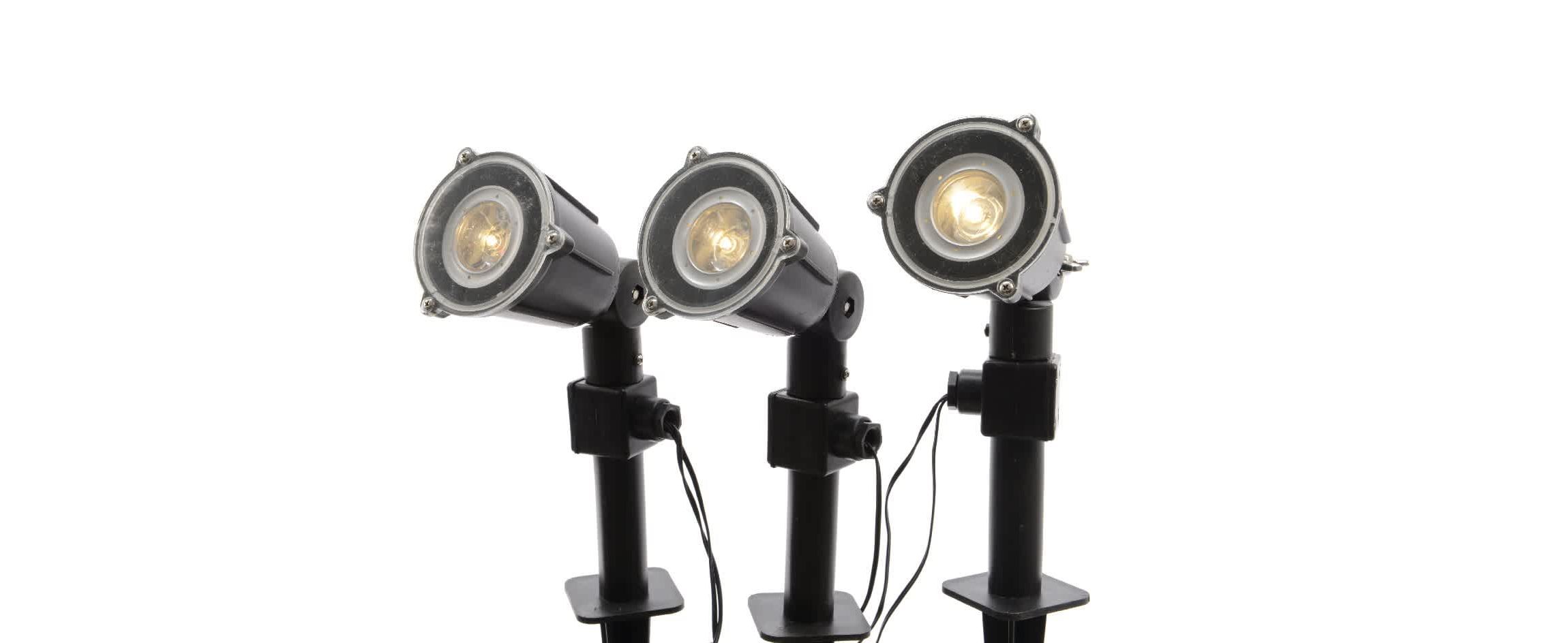 Set of 3 Eco-Friendly Warm White LED Garden Spotlights