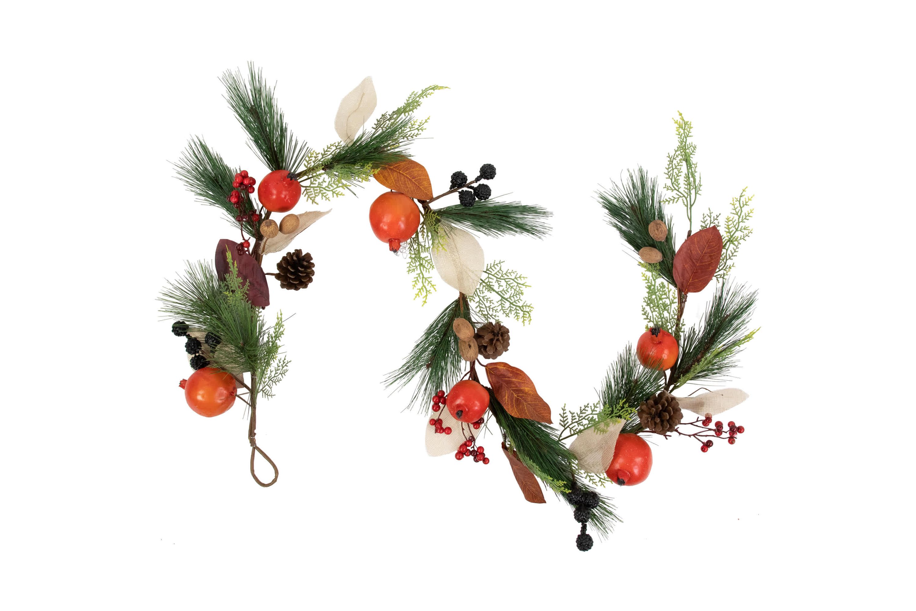 6 x 10" Autumn Harvest Mixed Berry and Pomegranate Garland - Unlit