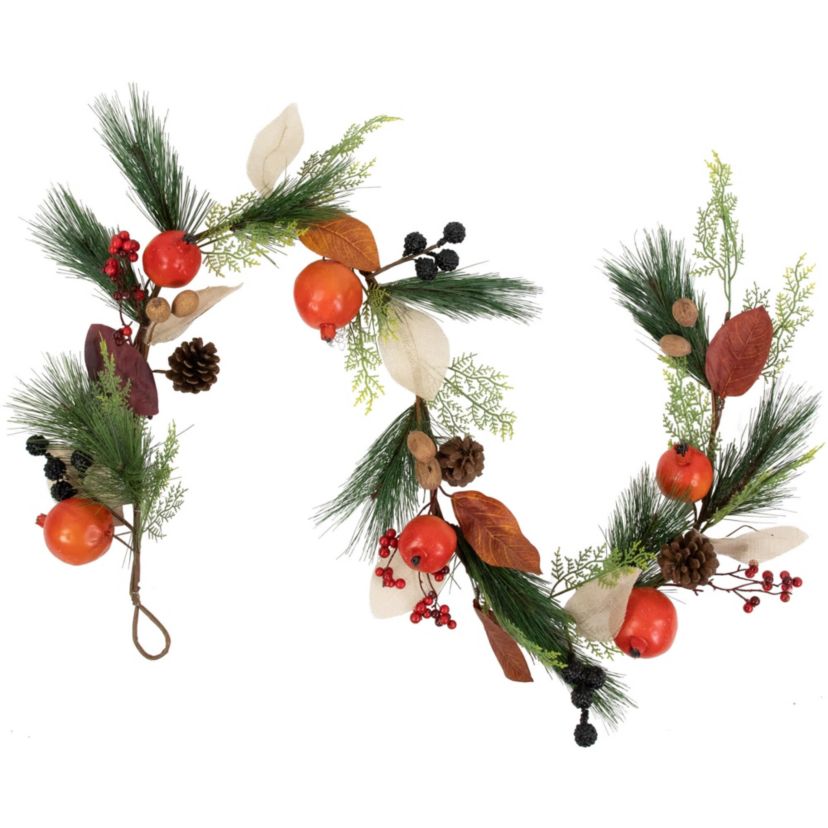 6 x 10" Autumn Harvest Mixed Berry and Pomegranate Garland - Unlit