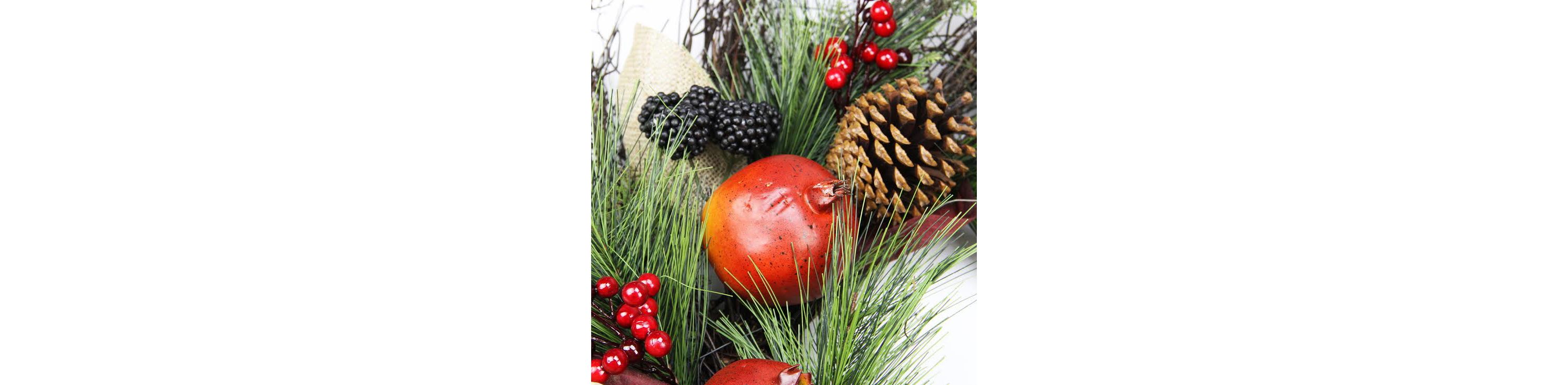 6 x 10" Autumn Harvest Mixed Berry and Pomegranate Garland - Unlit