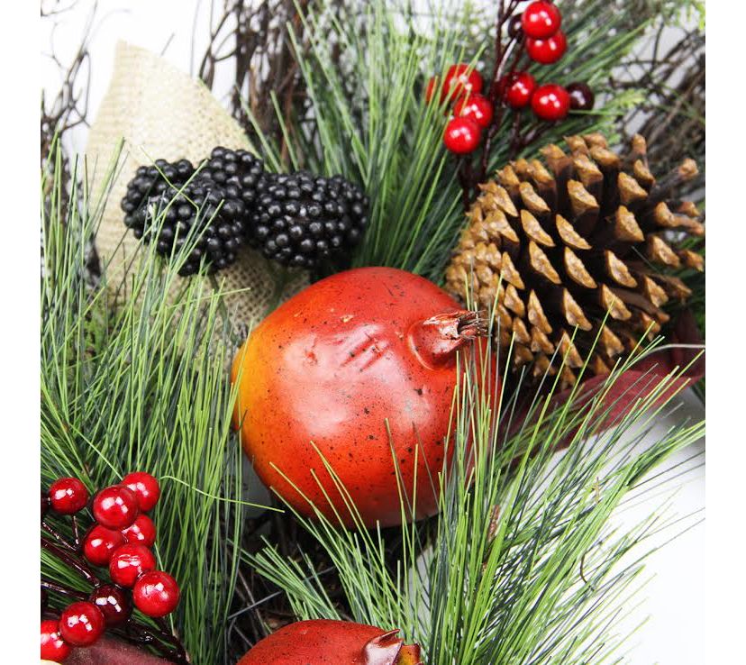 6 x 10" Autumn Harvest Mixed Berry and Pomegranate Garland - Unlit