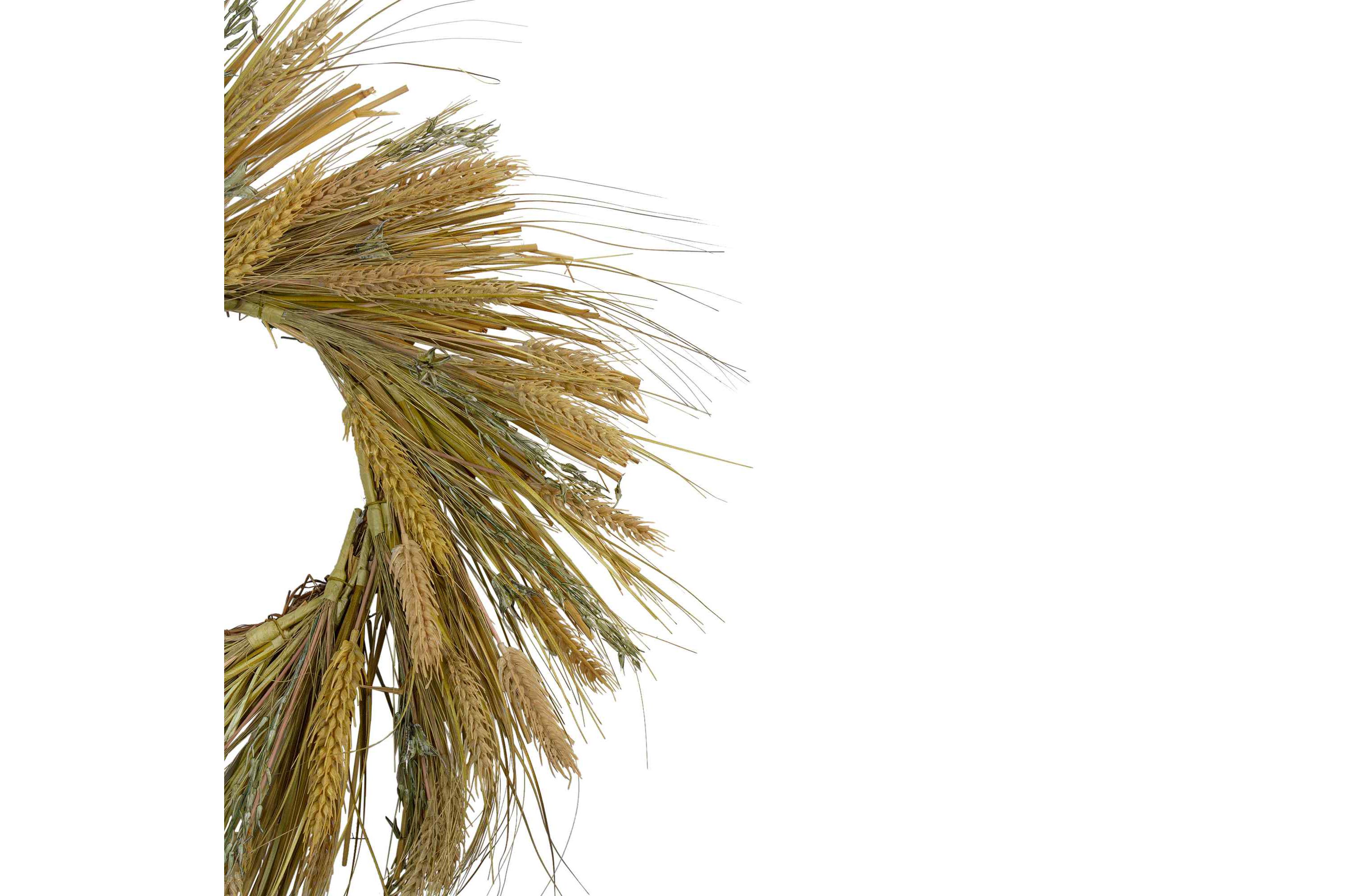 Wheat and Straw Artificial Fall Harvest Wreath - 22" - Unlit