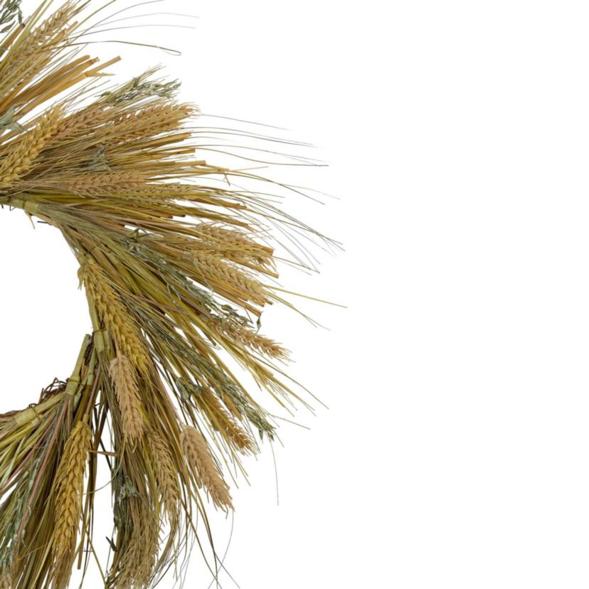 Wheat and Straw Artificial Fall Harvest Wreath - 22" - Unlit