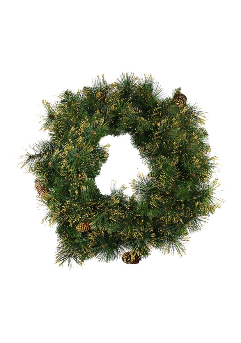 Mixed Pine Glittered Pine Cone Artificial Christmas Wreath - 24-Inch  Unlit
