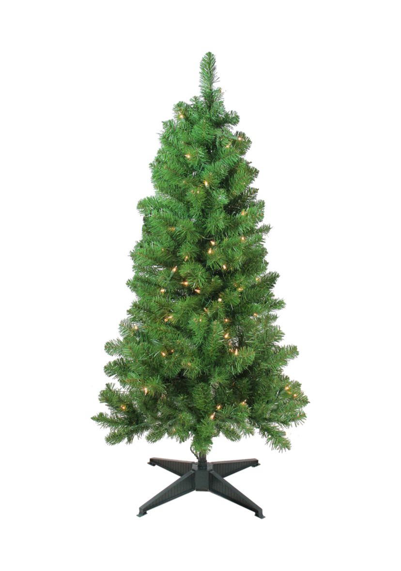 4 x 25Inch Pre-Lit Blackwater Fir Artificial Christmas Tree- Clear Lights