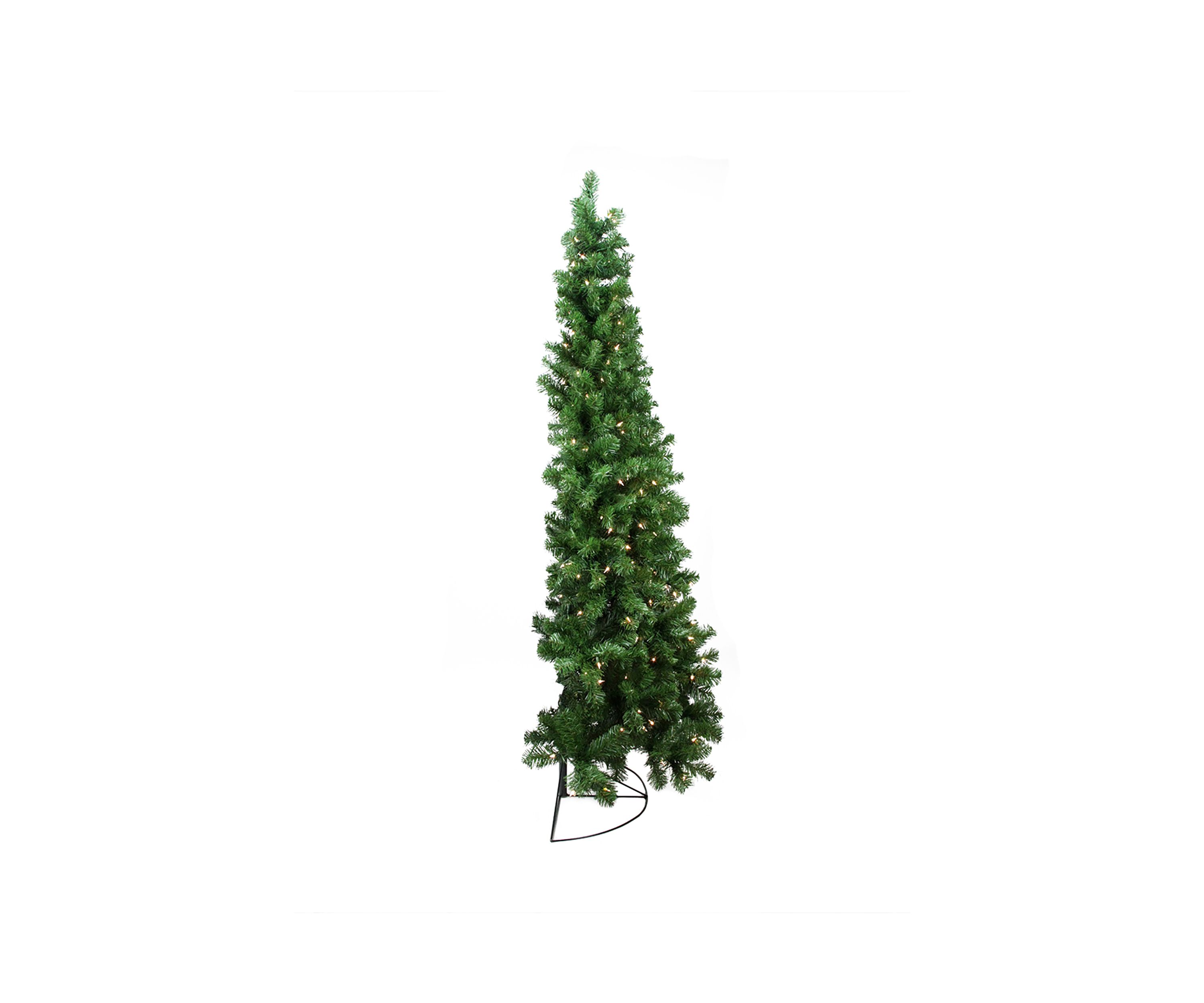 6 Pre-Lit Pine Artificial Wall Christmas Tree - Clear Lights