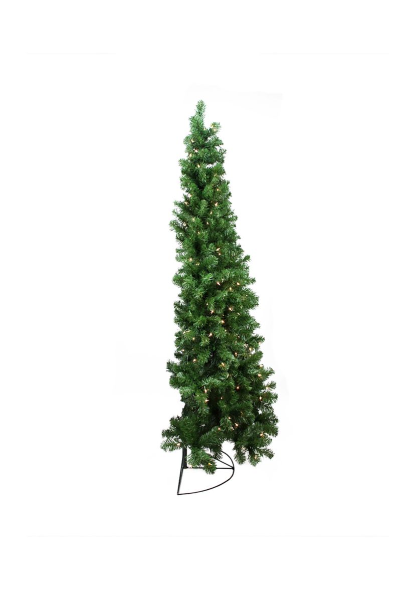6 Pre-Lit Pine Artificial Wall Christmas Tree - Clear Lights