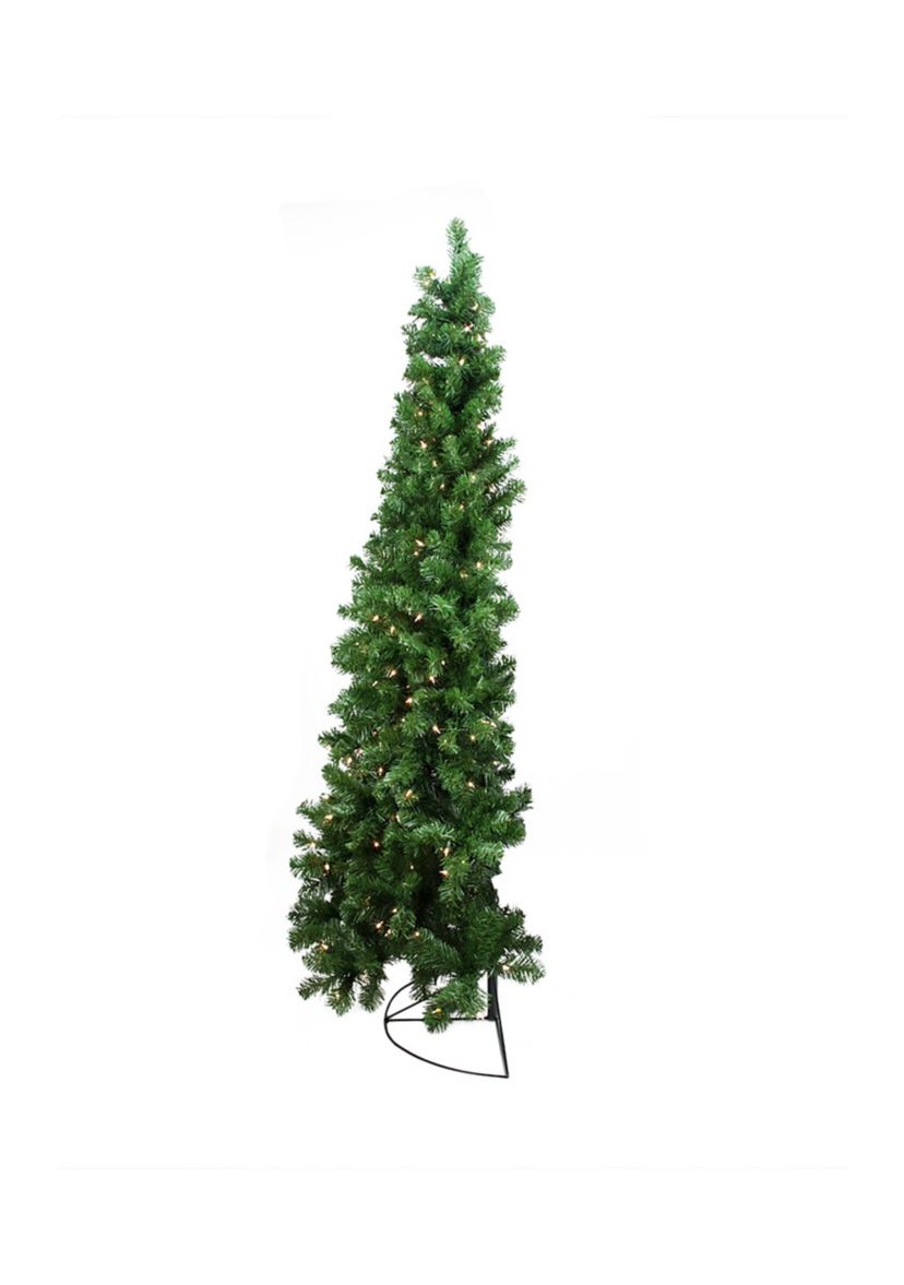 6 Pre-Lit Pine Artificial Wall Christmas Tree - Clear Lights