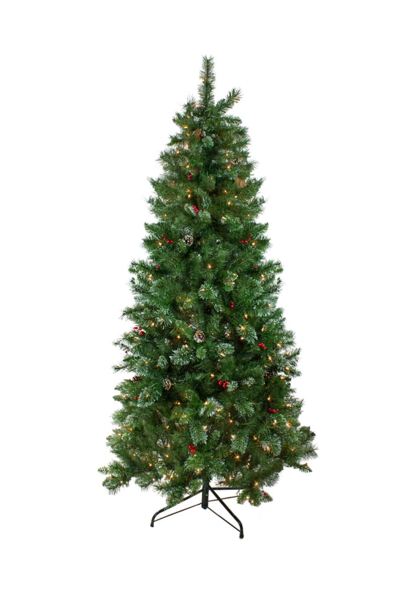 7.5 Pre-Lit Medium Mixed Pine Glittered Artificial Christmas Tree - Clear Lights
