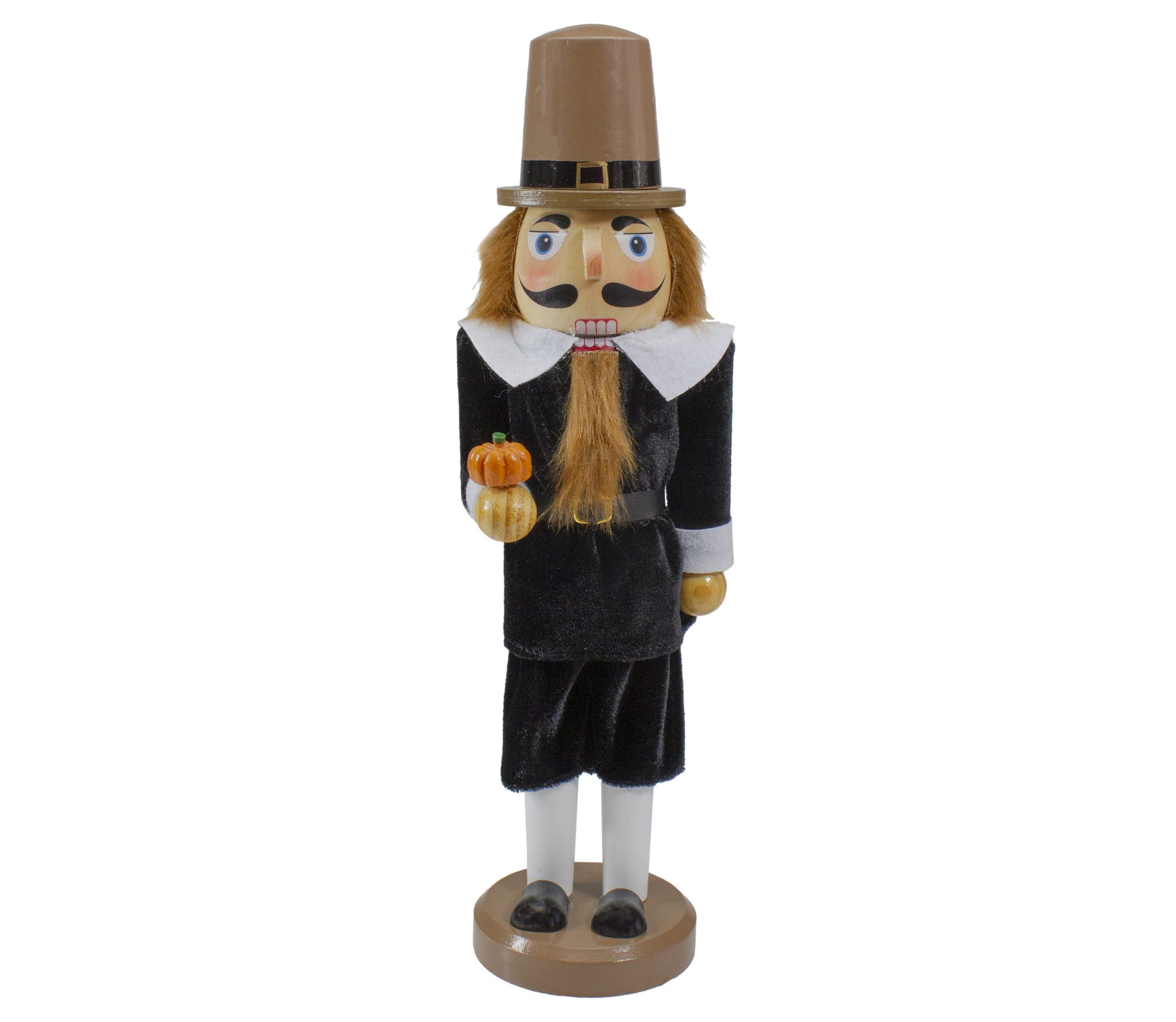 14-Inch Pilgrim Man Wooden Fall Harvest Thanksgiving Nutcracker