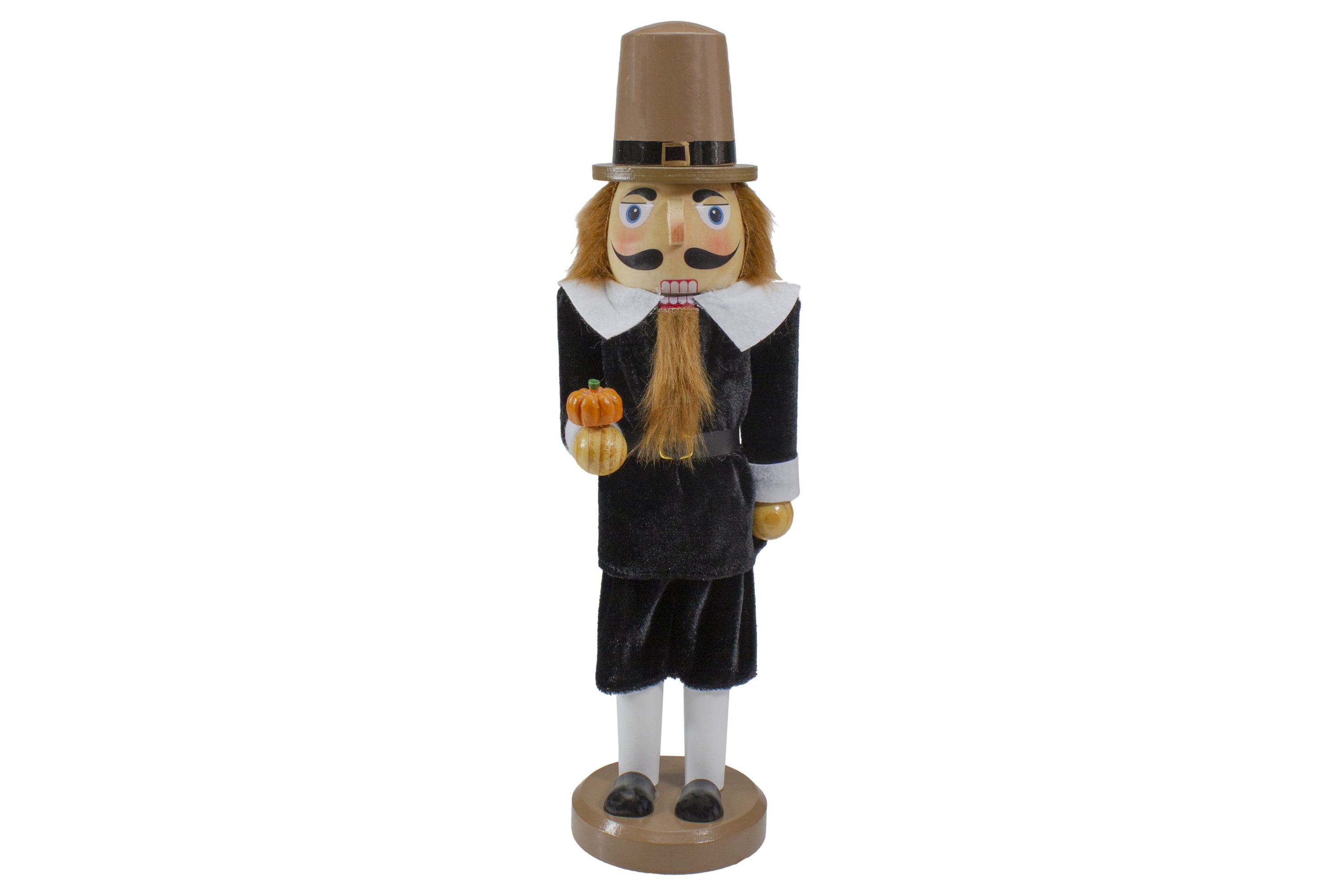 14-Inch Pilgrim Man Wooden Fall Harvest Thanksgiving Nutcracker