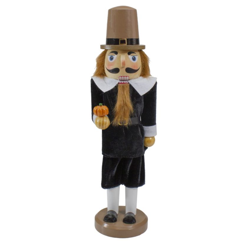 14-Inch Pilgrim Man Wooden Fall Harvest Thanksgiving Nutcracker