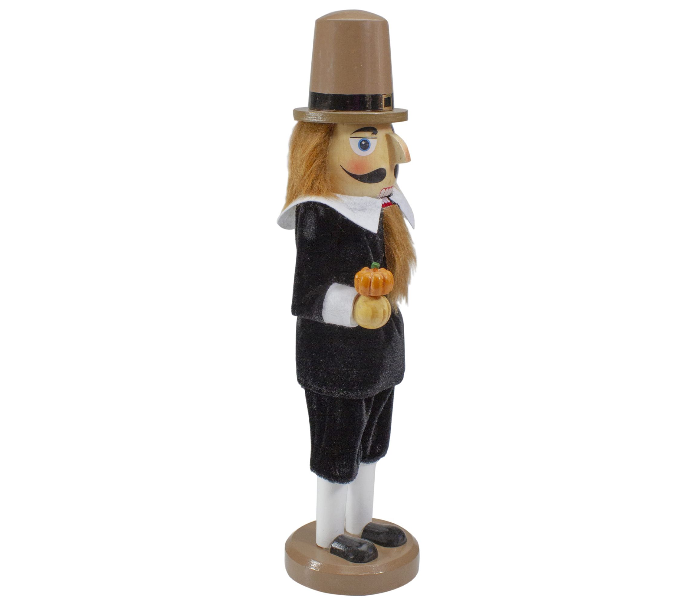 14-Inch Pilgrim Man Wooden Fall Harvest Thanksgiving Nutcracker