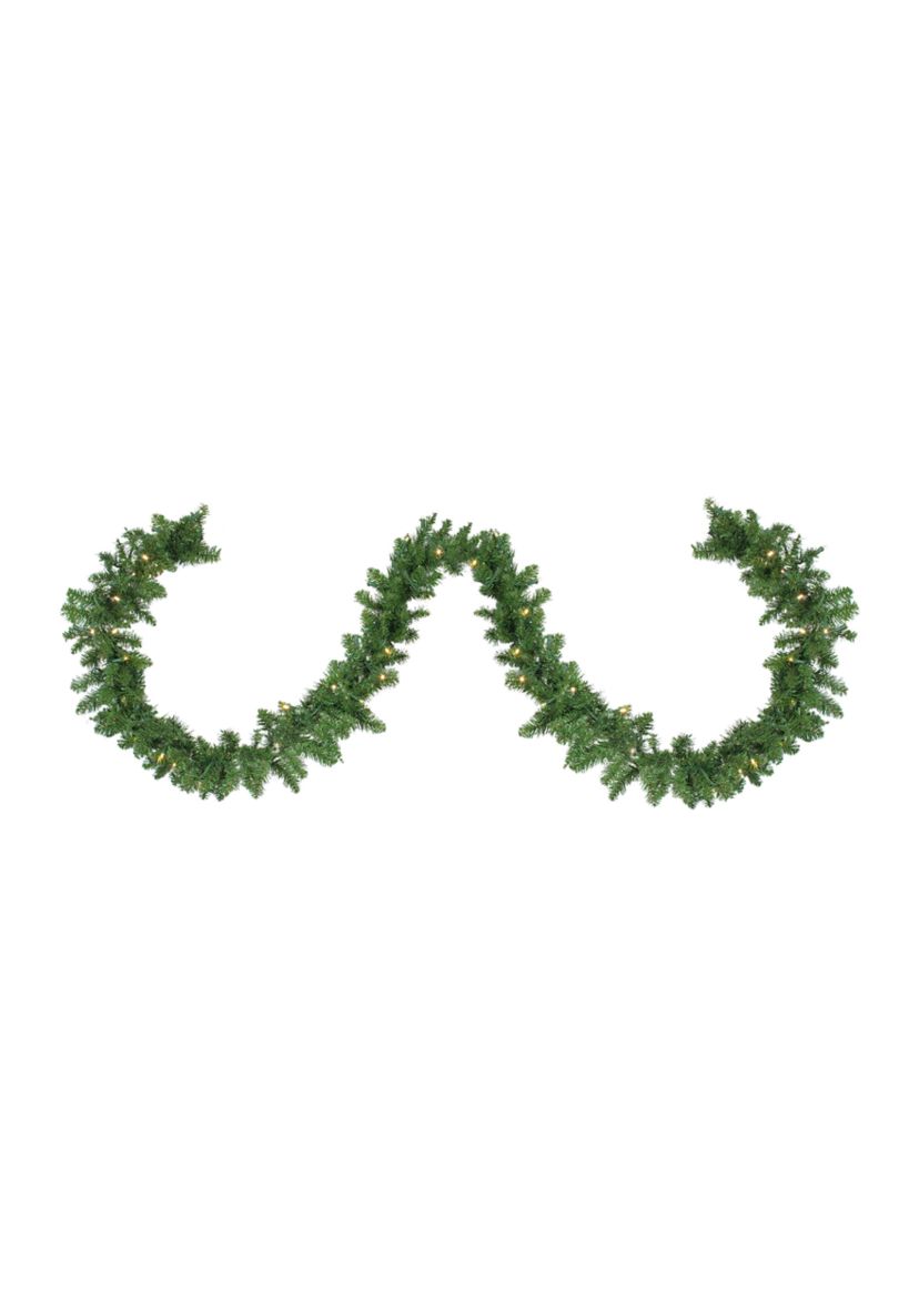 9 x 10" Pre-Lit Northern Pine Artificial Christmas Garland - Warm White LED Lights