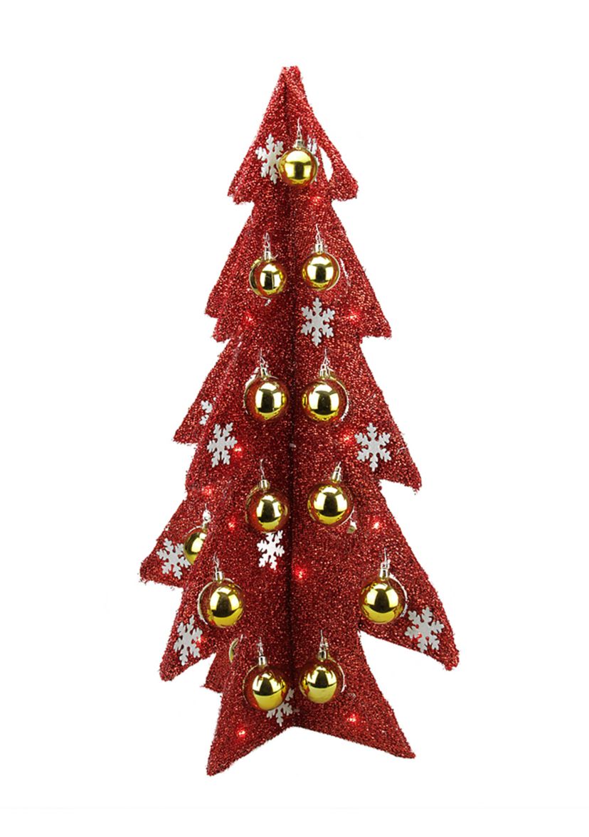 2.25 Pre-Lit LED Decorated Tinsel Artificial Christmas Tree