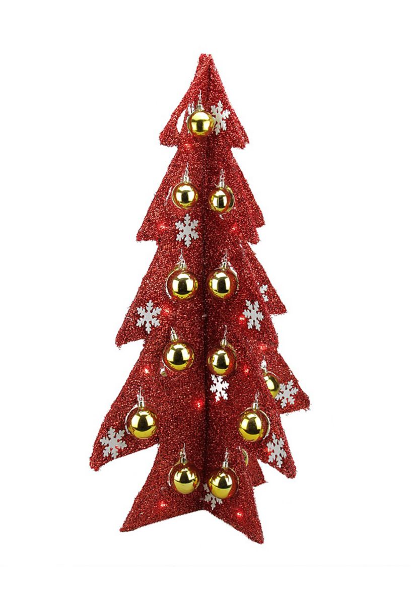 2.25 Pre-Lit LED Decorated Tinsel Artificial Christmas Tree