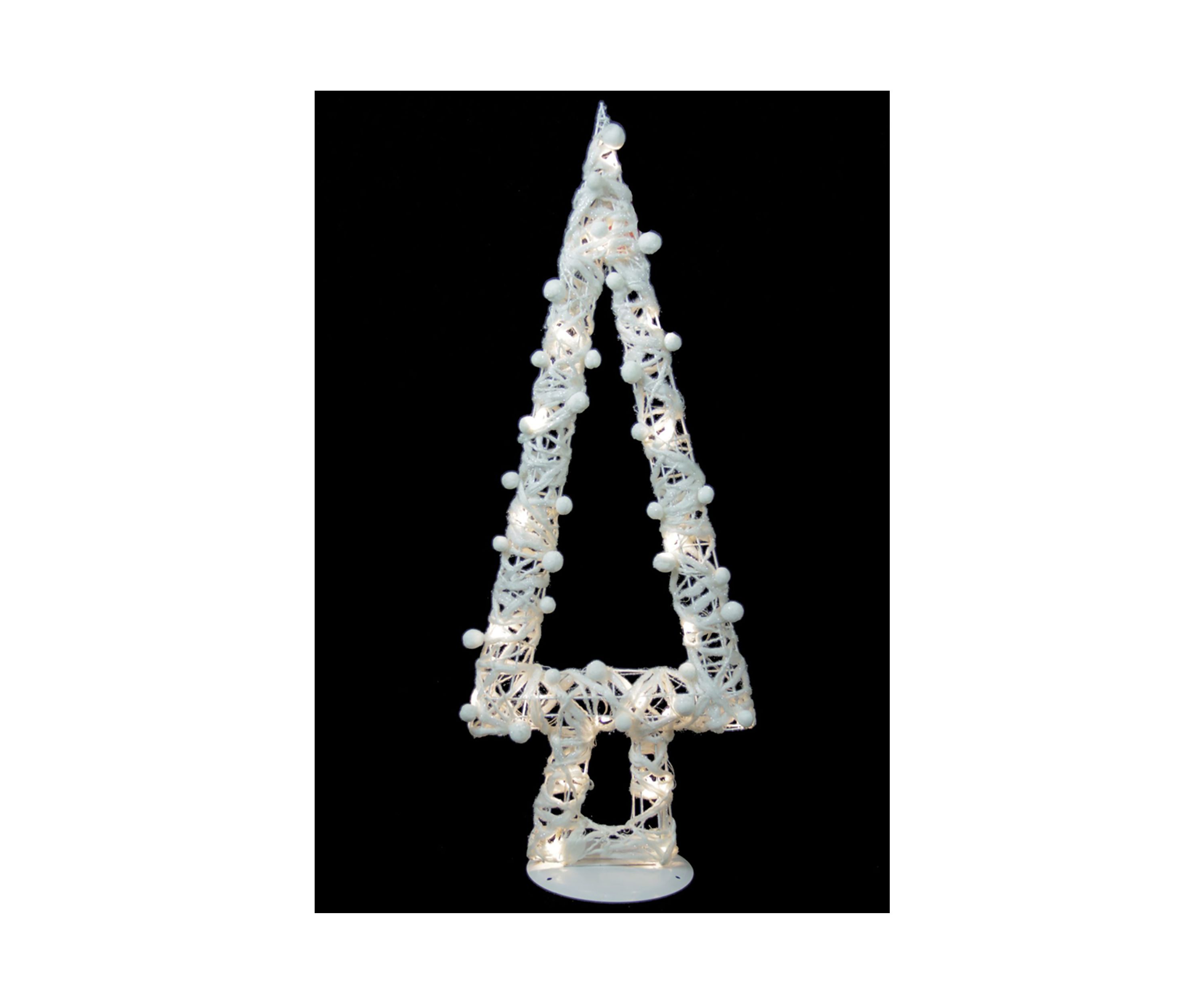 34Inch Pre-Lit White Battery Operated Glittered Christmas Tree Decor
