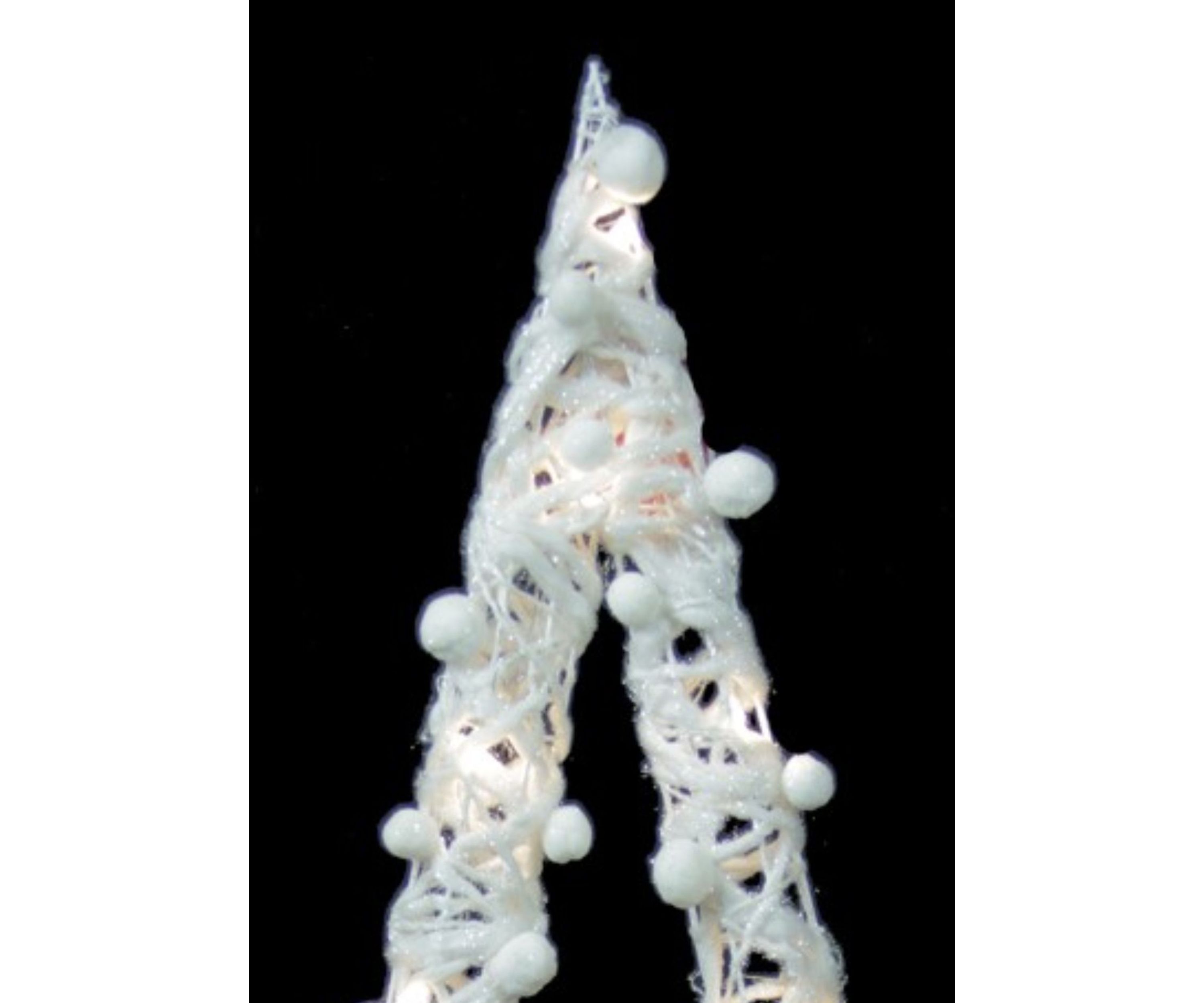 34Inch Pre-Lit White Battery Operated Glittered Christmas Tree Decor