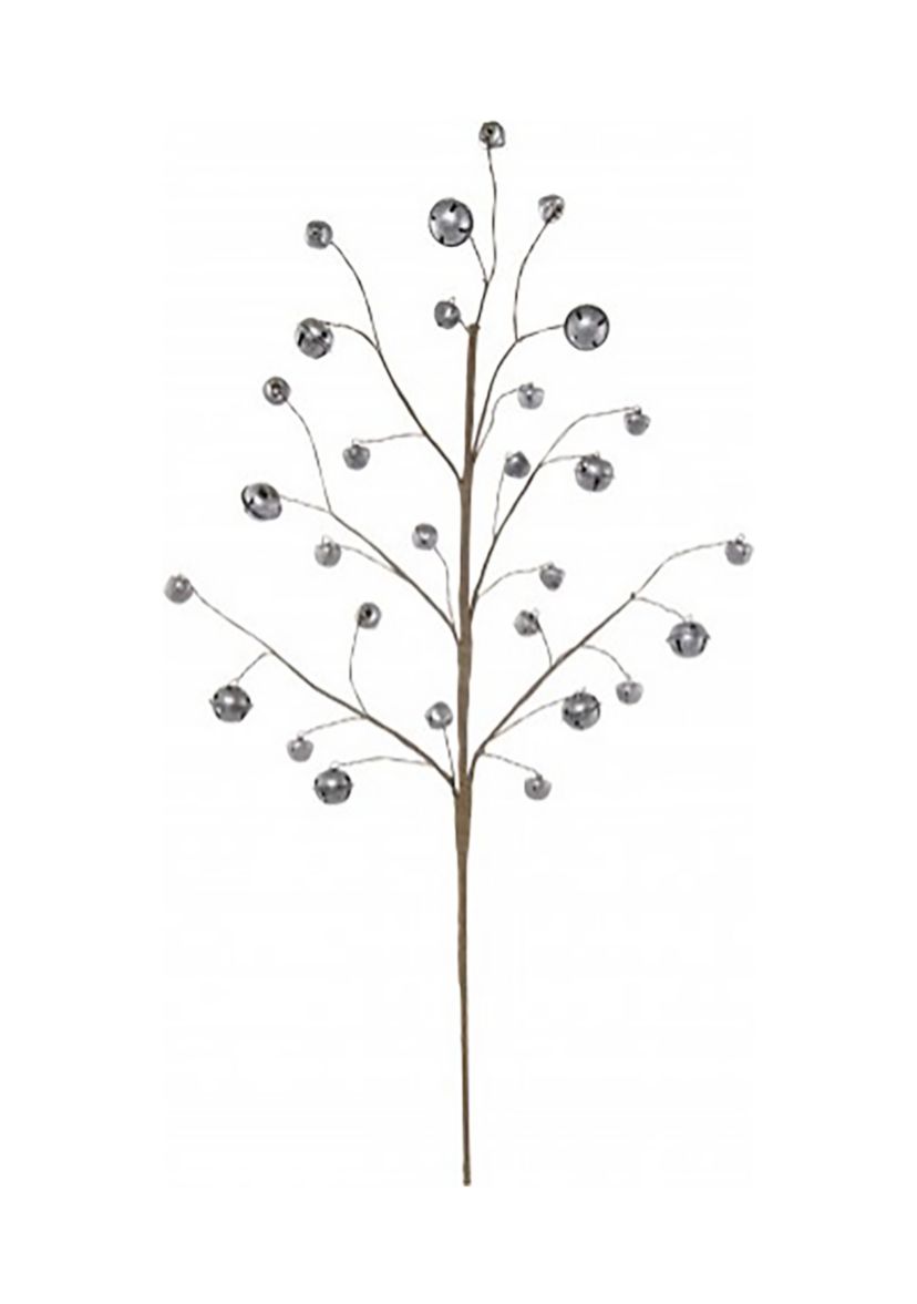 24.5Inch Antique Silver Winter Light Jingle Bell Artificial Christmas Spray