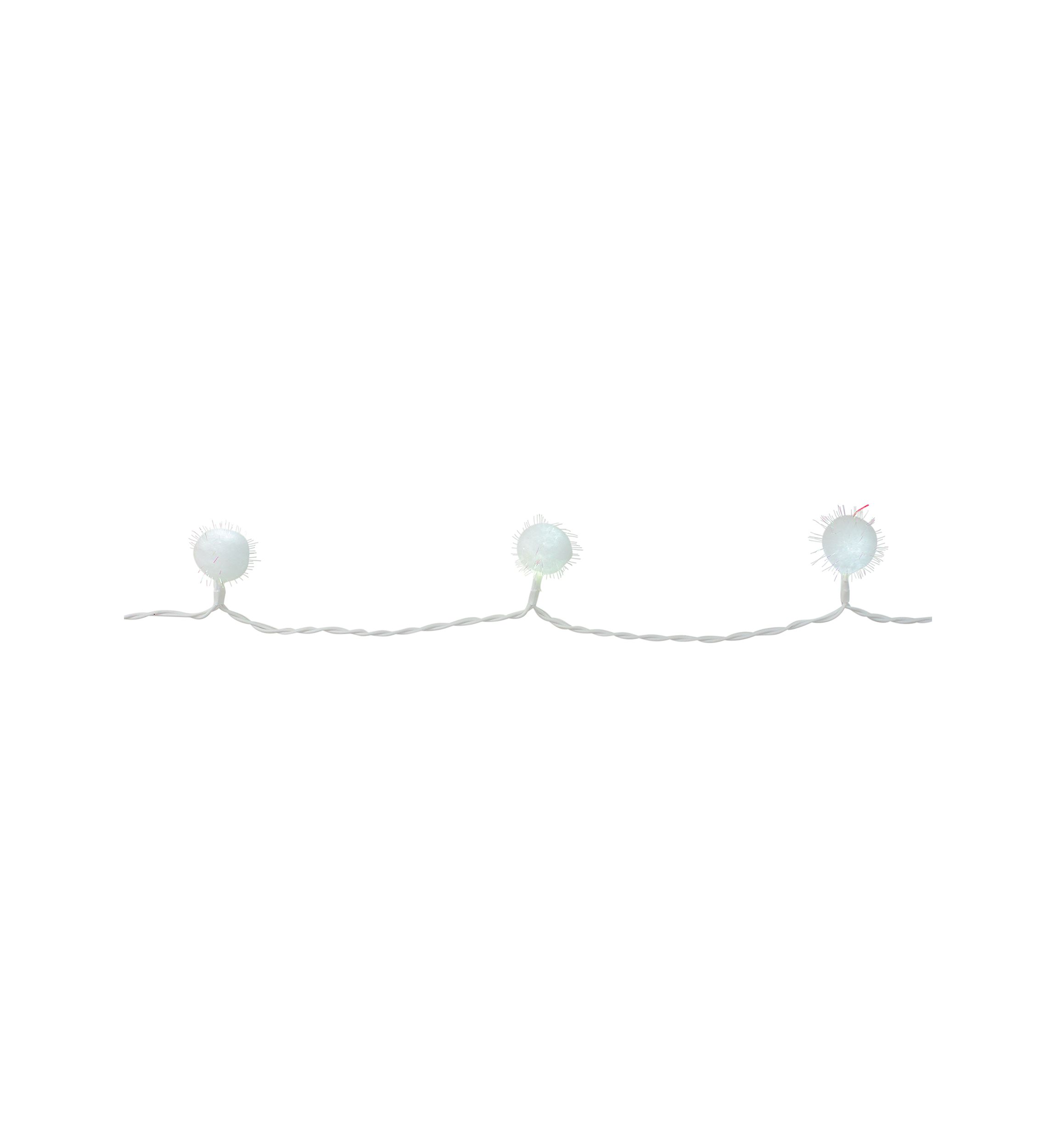 40-Count Cool White Iridescent Snowball LED Christmas Lights - 19.2 ft White Wire