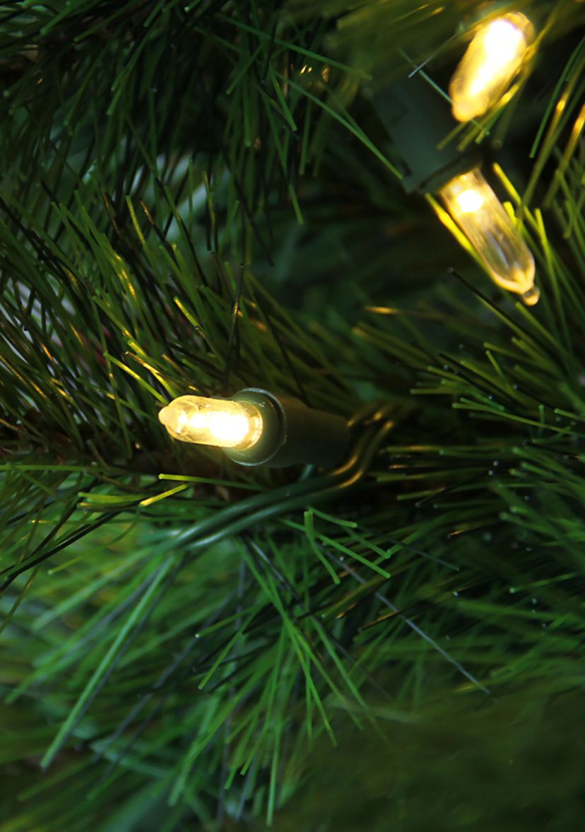 7 Pre-Lit Slim Mount Beacon Pine Artificial Christmas Tree - Multicolor LED Lights