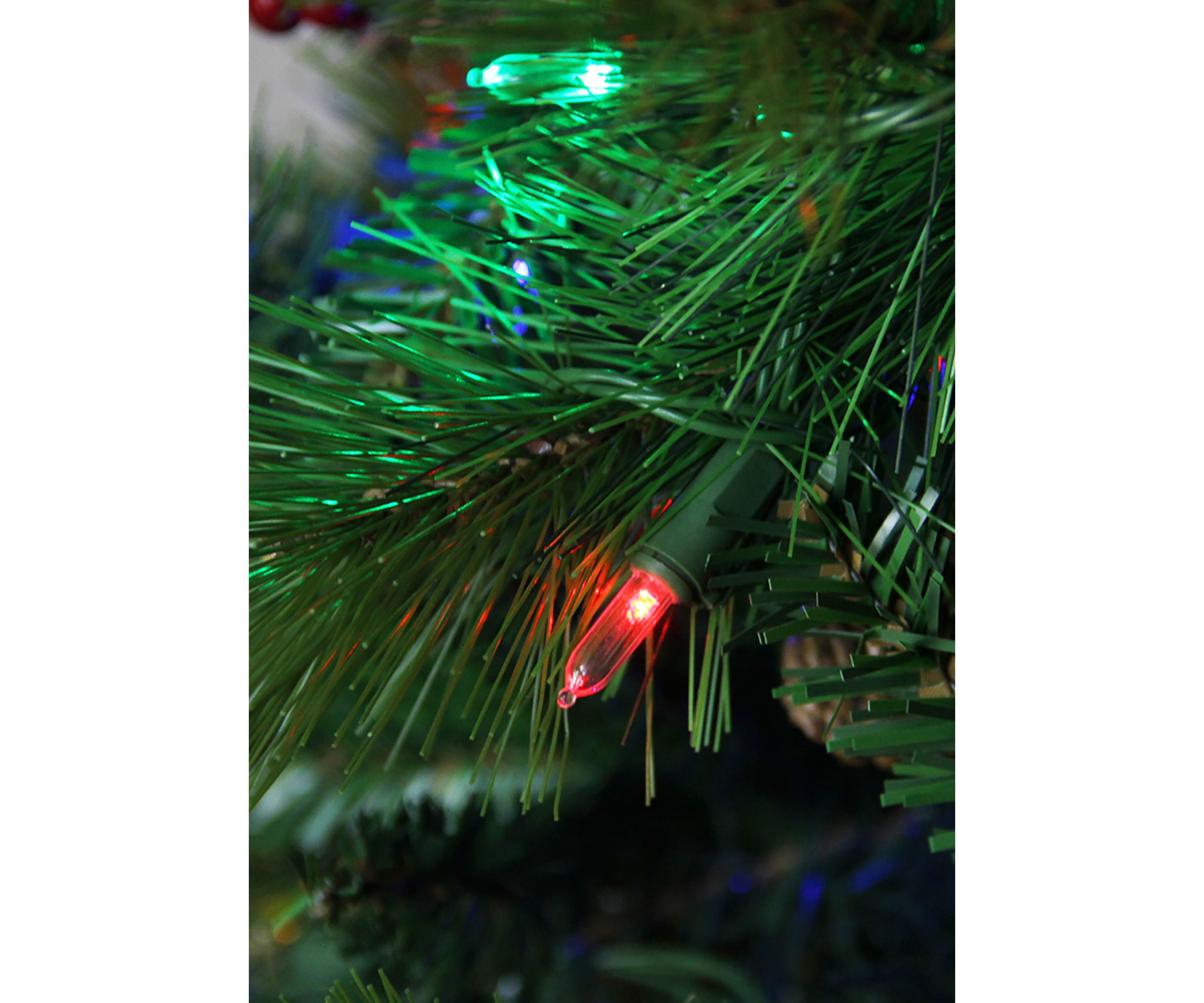 7 Pre-Lit Slim Mount Beacon Pine Artificial Christmas Tree - Multicolor LED Lights