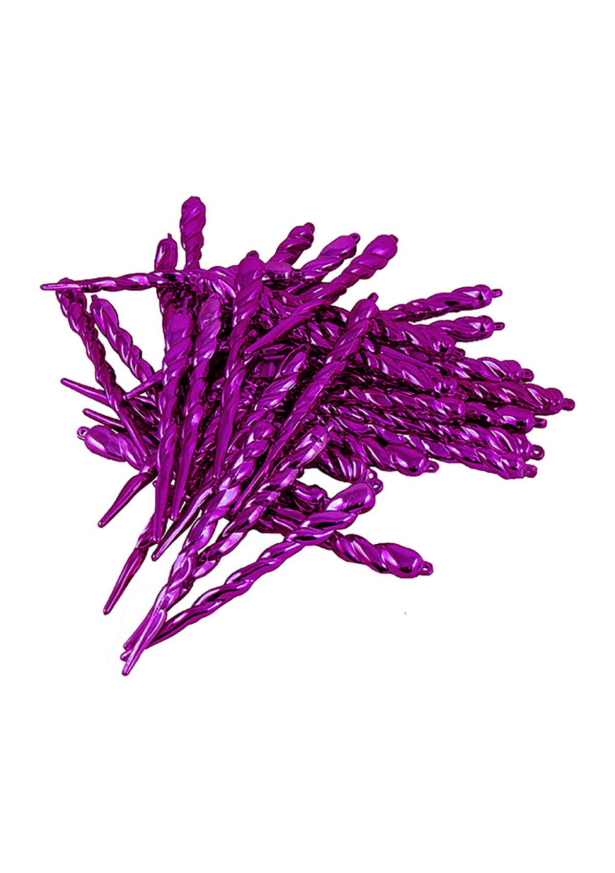 36ct Purple Shatterproof Icicle Christmas Ornaments 5Inch (127mm)