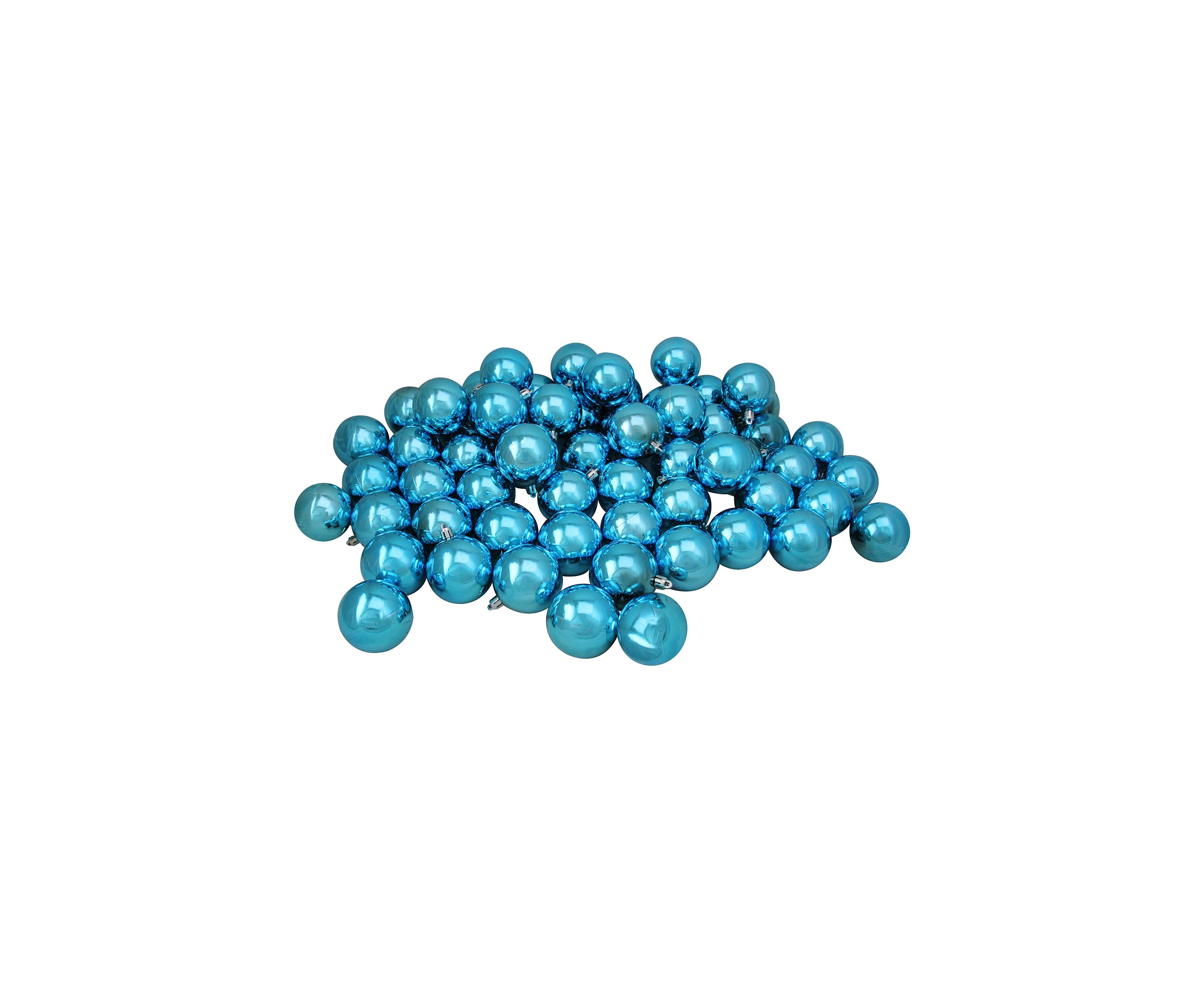 60ct Turquoise Blue Shatterproof Shiny Christmas Ball Ornaments 2.5Inch (60mm)
