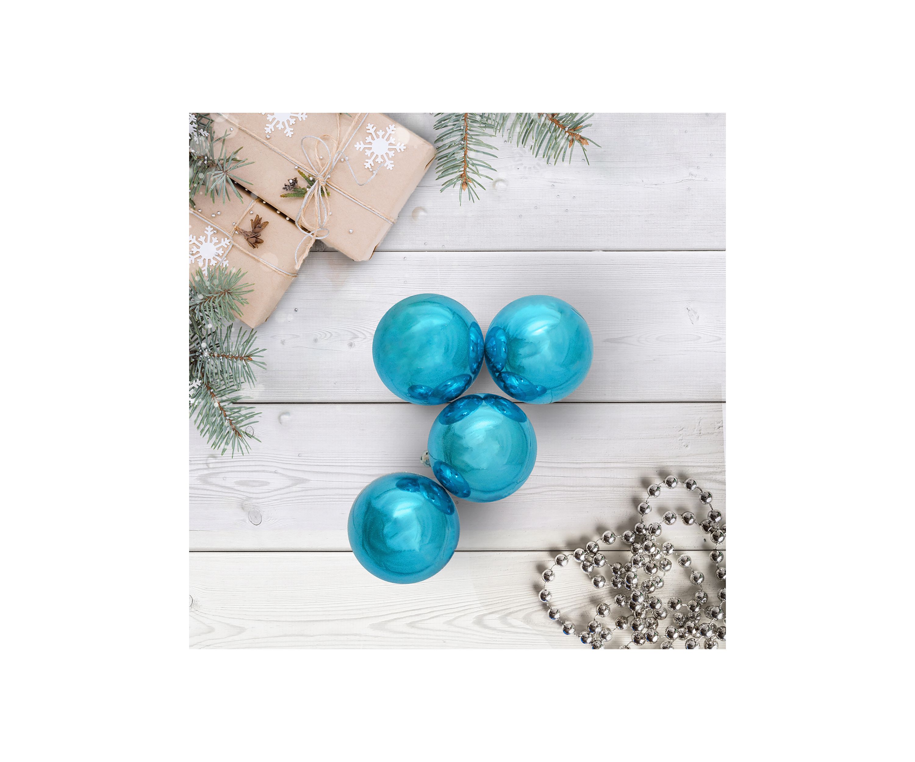 60ct Turquoise Blue Shatterproof Shiny Christmas Ball Ornaments 2.5Inch (60mm)