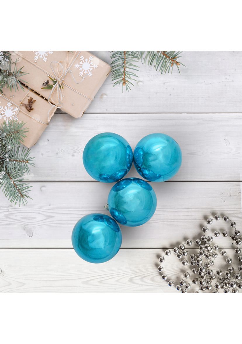 60ct Turquoise Blue Shatterproof Shiny Christmas Ball Ornaments 2.5Inch (60mm)