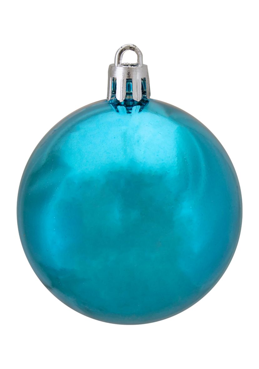 60ct Turquoise Blue Shatterproof Shiny Christmas Ball Ornaments 2.5Inch (60mm)
