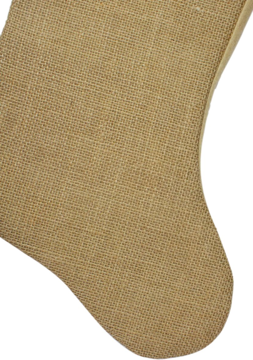 20.5Inch Beige and Red Plaid V-Cuff Christmas Stocking
