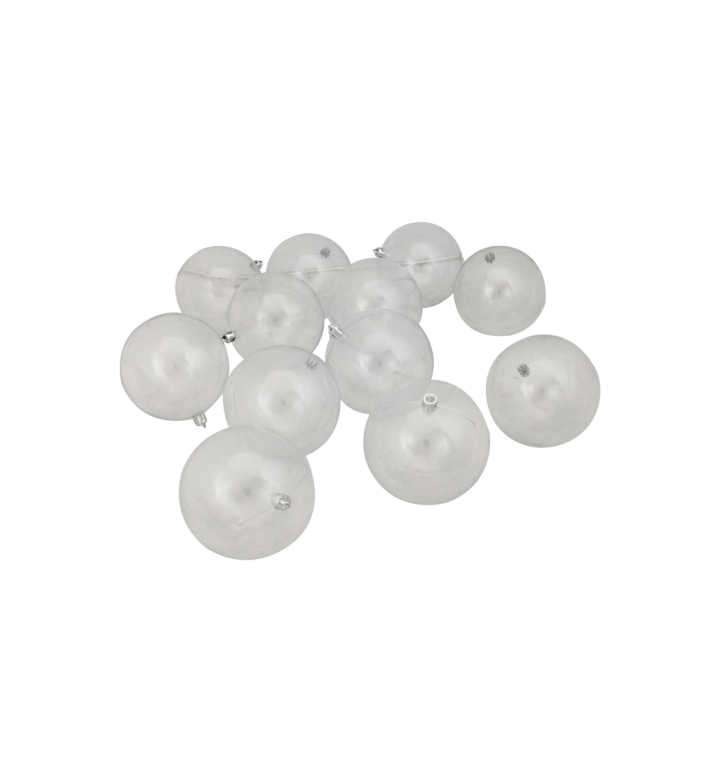 12ct Clear Shatterproof Shiny Christmas Ball Ornaments 4Inch (100mm)