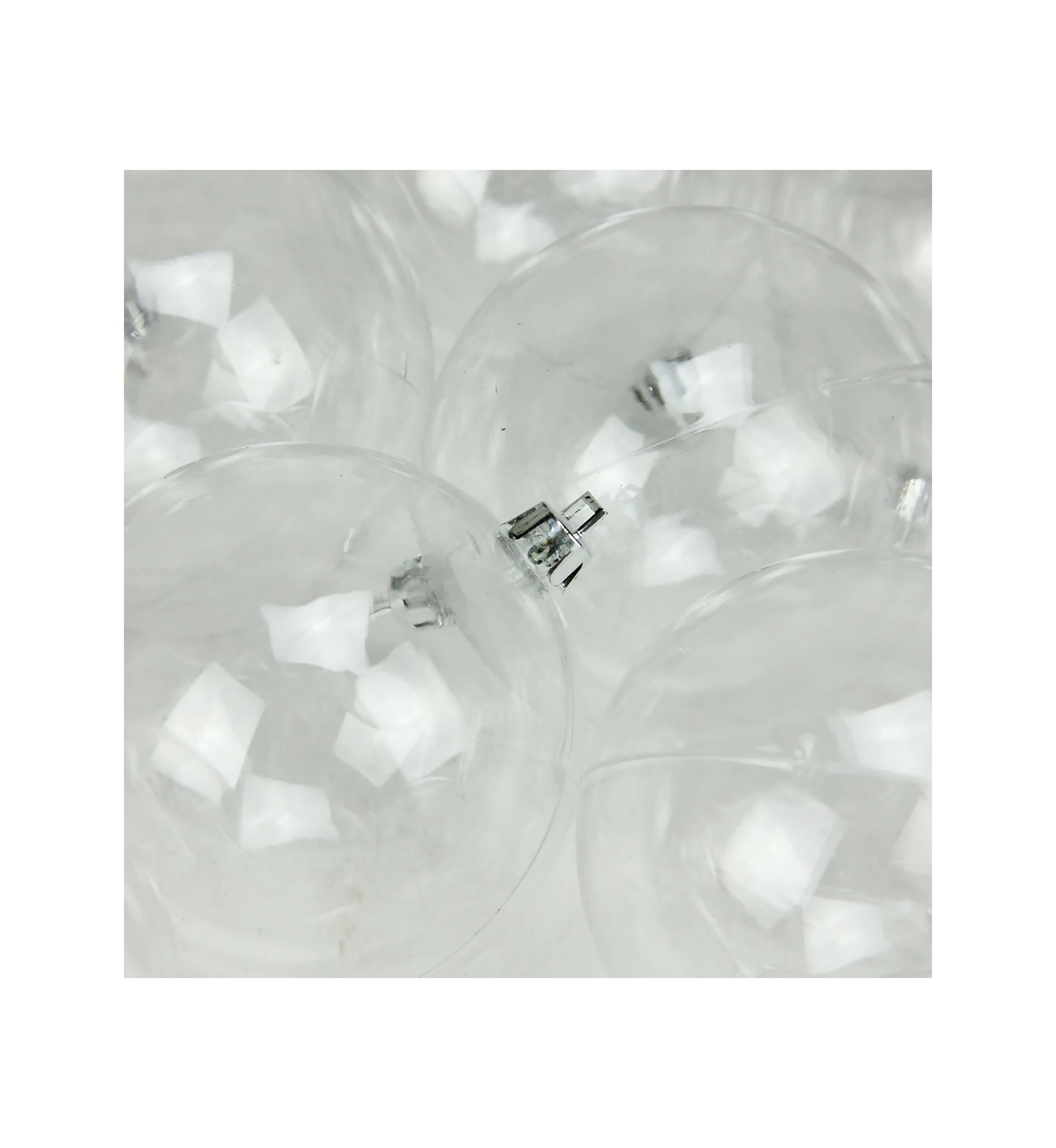 12ct Clear Shatterproof Shiny Christmas Ball Ornaments 4Inch (100mm)