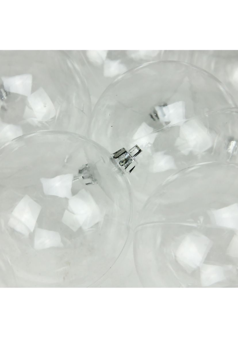 12ct Clear Shatterproof Shiny Christmas Ball Ornaments 4Inch (100mm)