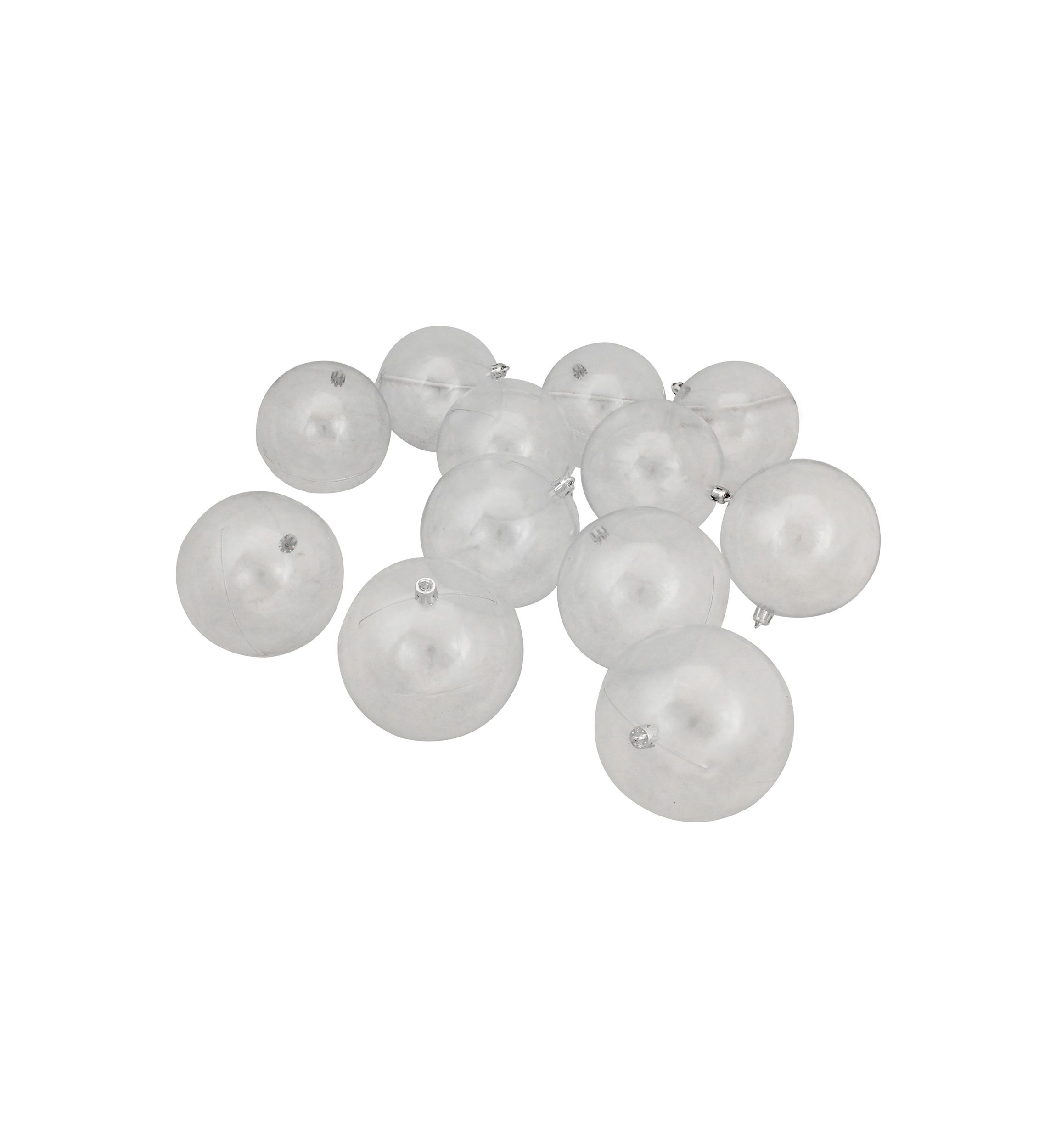 12ct Clear Shatterproof Shiny Christmas Ball Ornaments 4Inch (100mm)