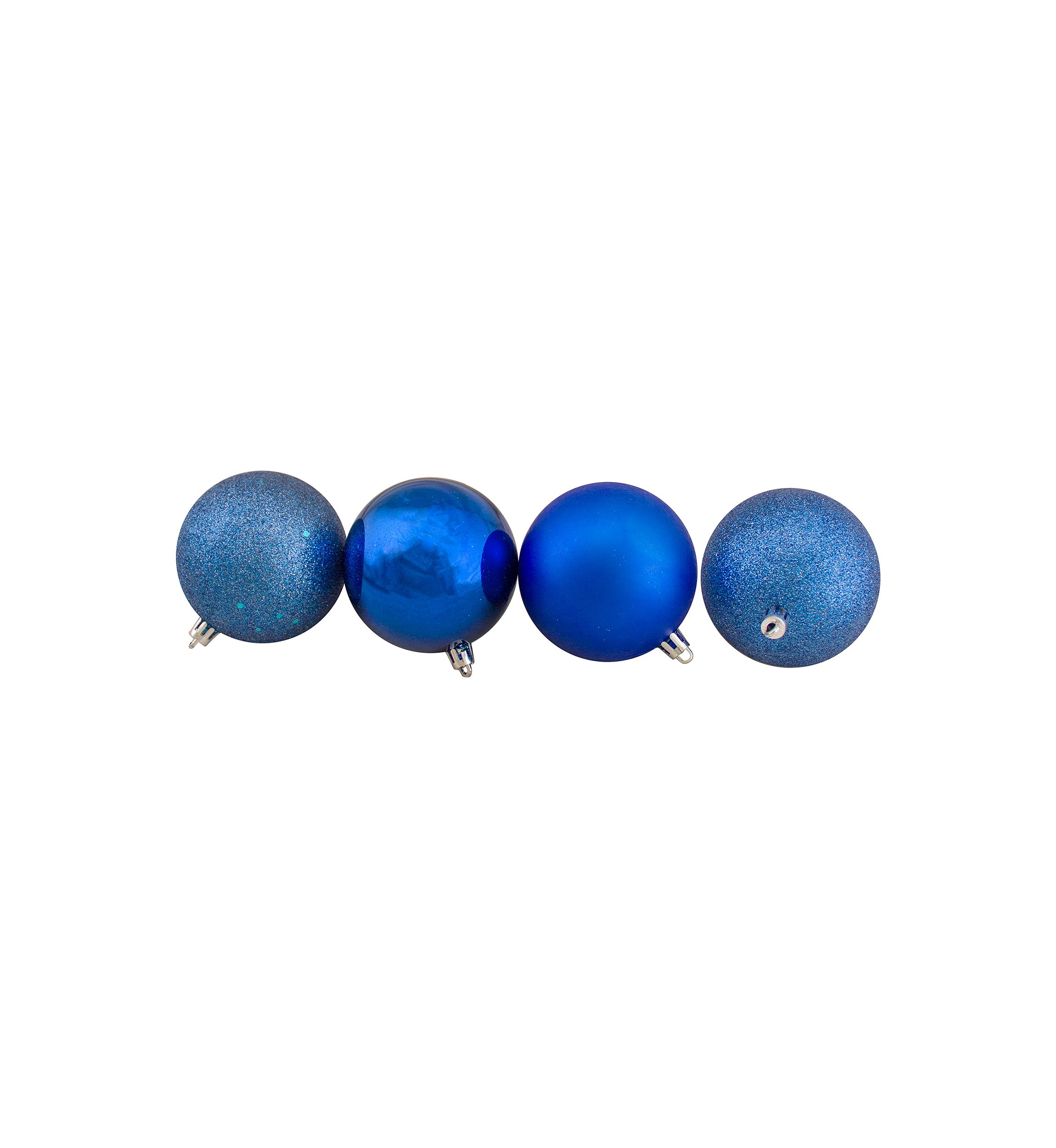 32ct Lavish Blue Shatterproof 4-Finish Christmas Ball Ornaments 3.25Inch (80mm)